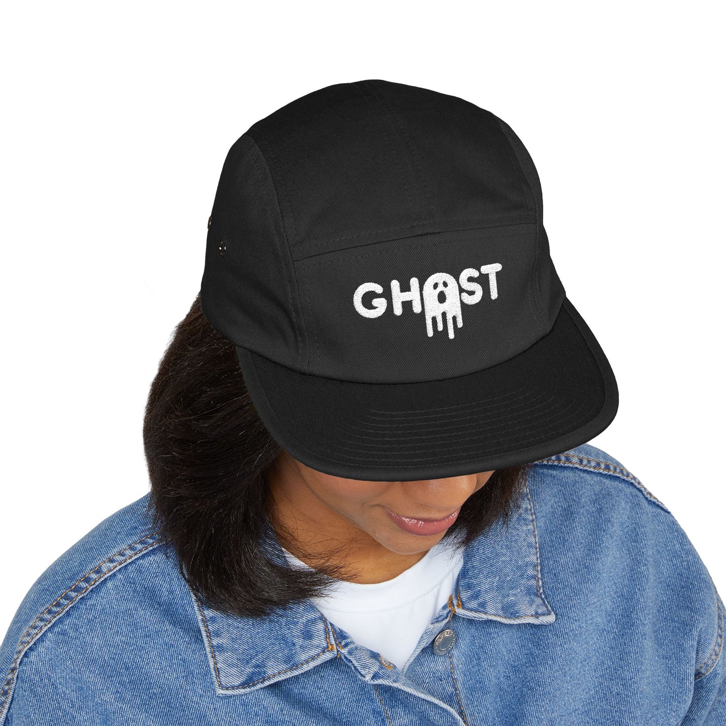 Ghost Embroidered 5 Panel Cap - Urban Style Hat for Trendsetters
