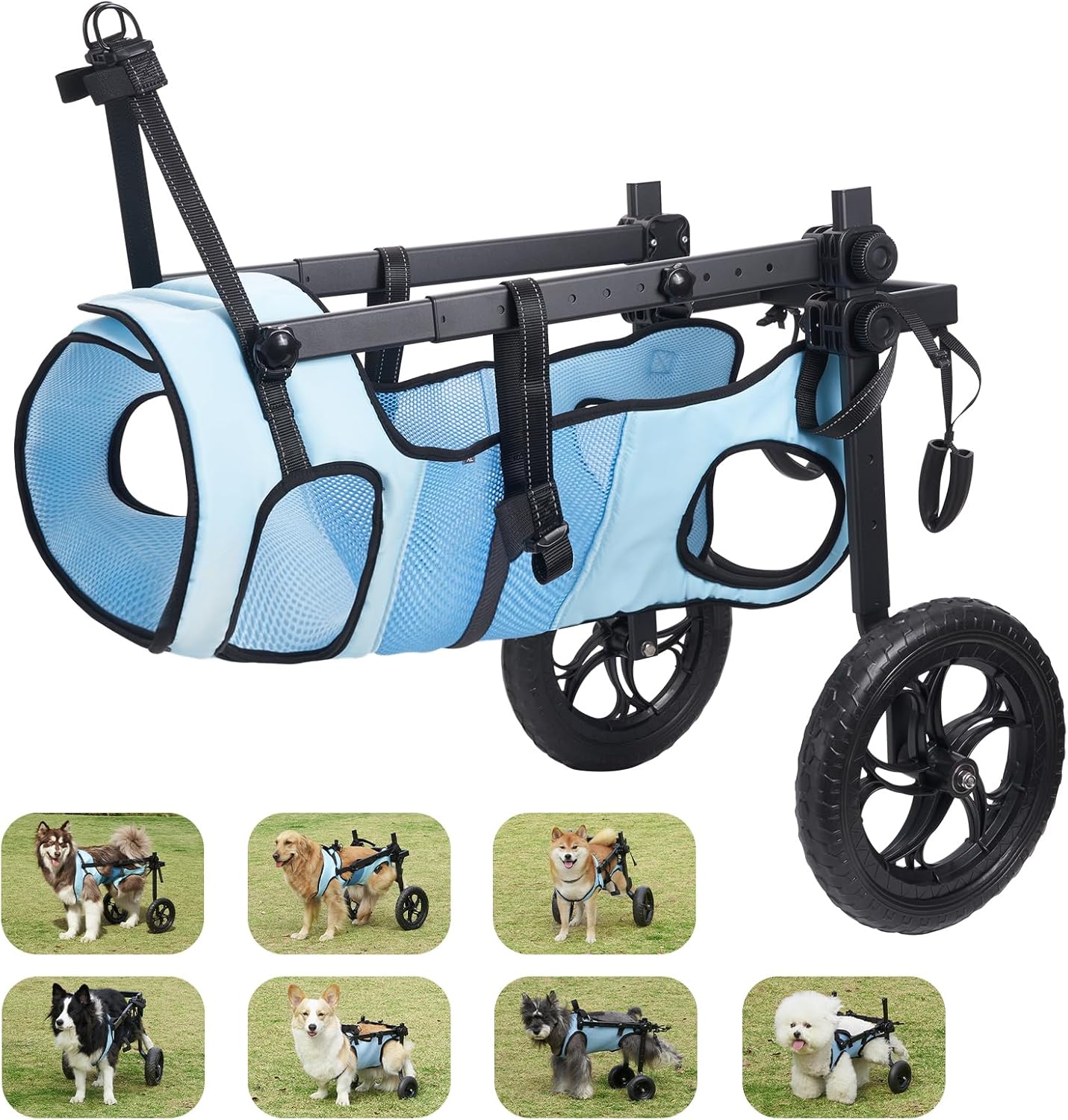Dog Wheelchair for Back Legs, Dog Wheelchair Cart, Doggy/Cat Wheelchairs with Disabled Hind Legs Walking, Mobility Aids for Small Pets Hind Limbs, Dogs Carts with Wheels, Light Weight,S