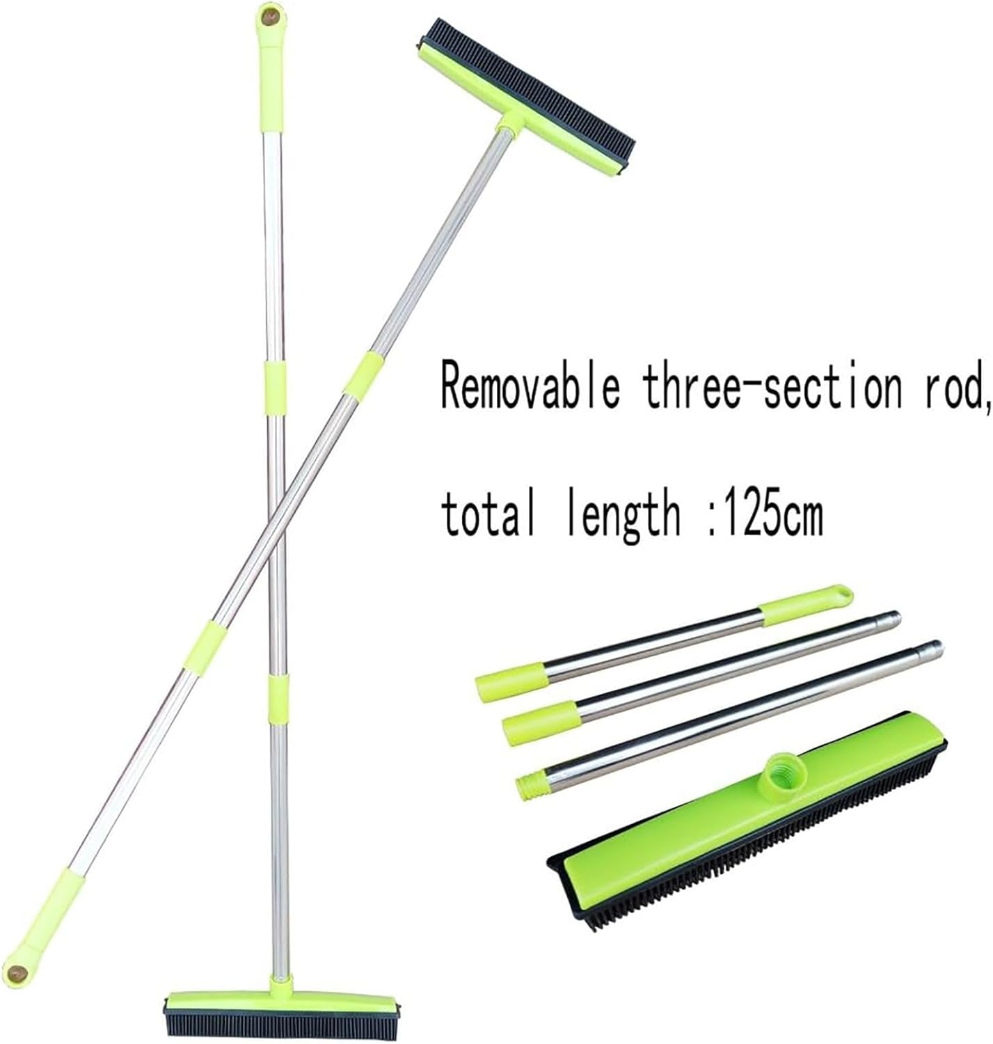 Carpet Rake for Pet Hair Removal, 49" Adjustable Long Handle Advanced Lint Remover Scraper Reusable Pet Hair Removal Tool Cat Dog Fur Rakes Scraper Carpet Broom for Carpets Rugs Mats Couch (Blue)