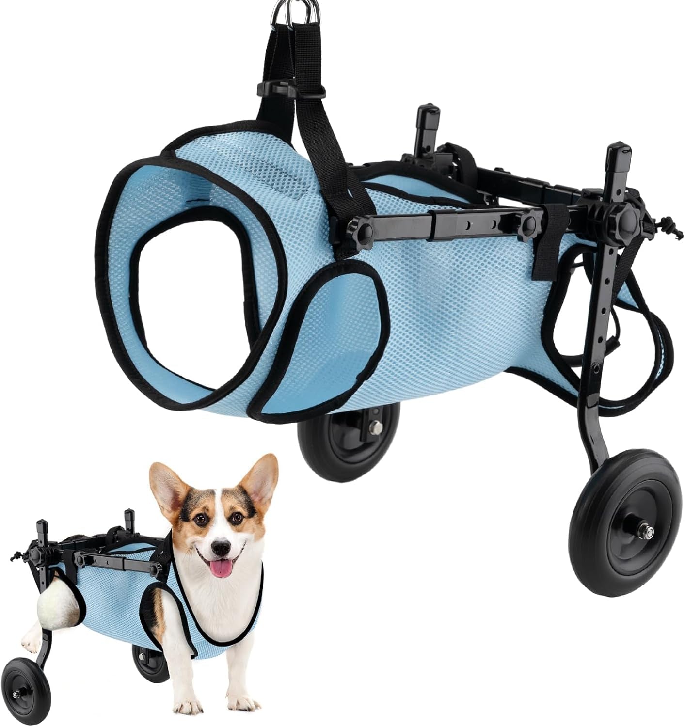 Dog Wheelchair for Back Legs, Dog Wheelchair Cart, Doggy/Cat Wheelchairs with Disabled Hind Legs Walking, Mobility Aids for Small Pets Hind Limbs, Dogs Carts with Wheels, Light Weight,S
