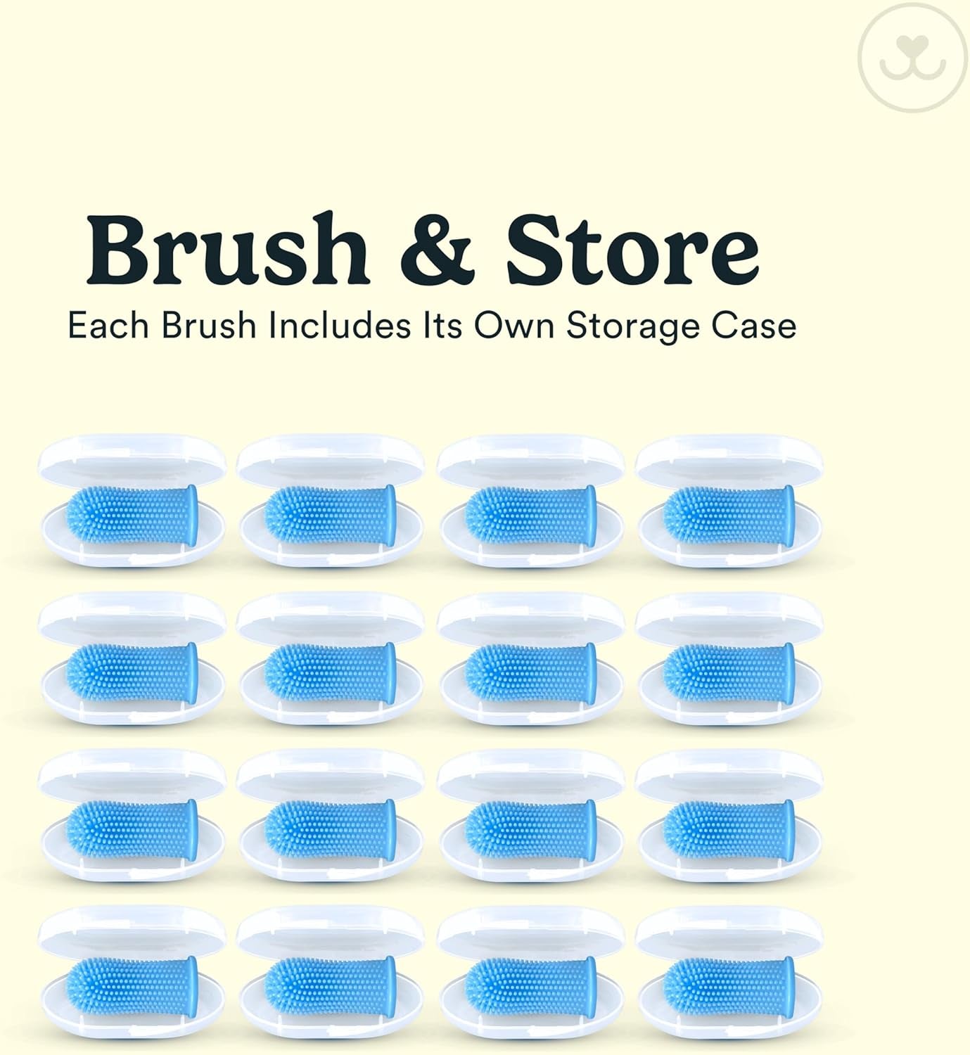 Dog Toothbrush, 360 Degree Pet Tooth Brushing Kit, Cat Toothbrush, Canine Dental Care & Teeth Cleaning Kit, Pet Finger Tooth Brush, Use with Dog Toothpaste, 16-Pack Blue