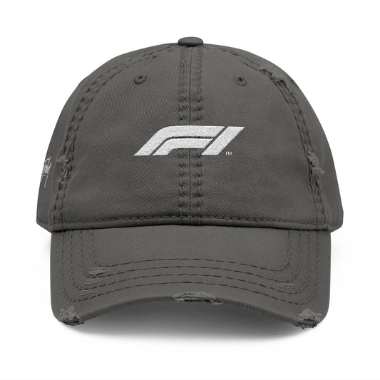 Distressed Dad Hat with F1 Embroidery – Casual Vintage Cap for Racing Fans