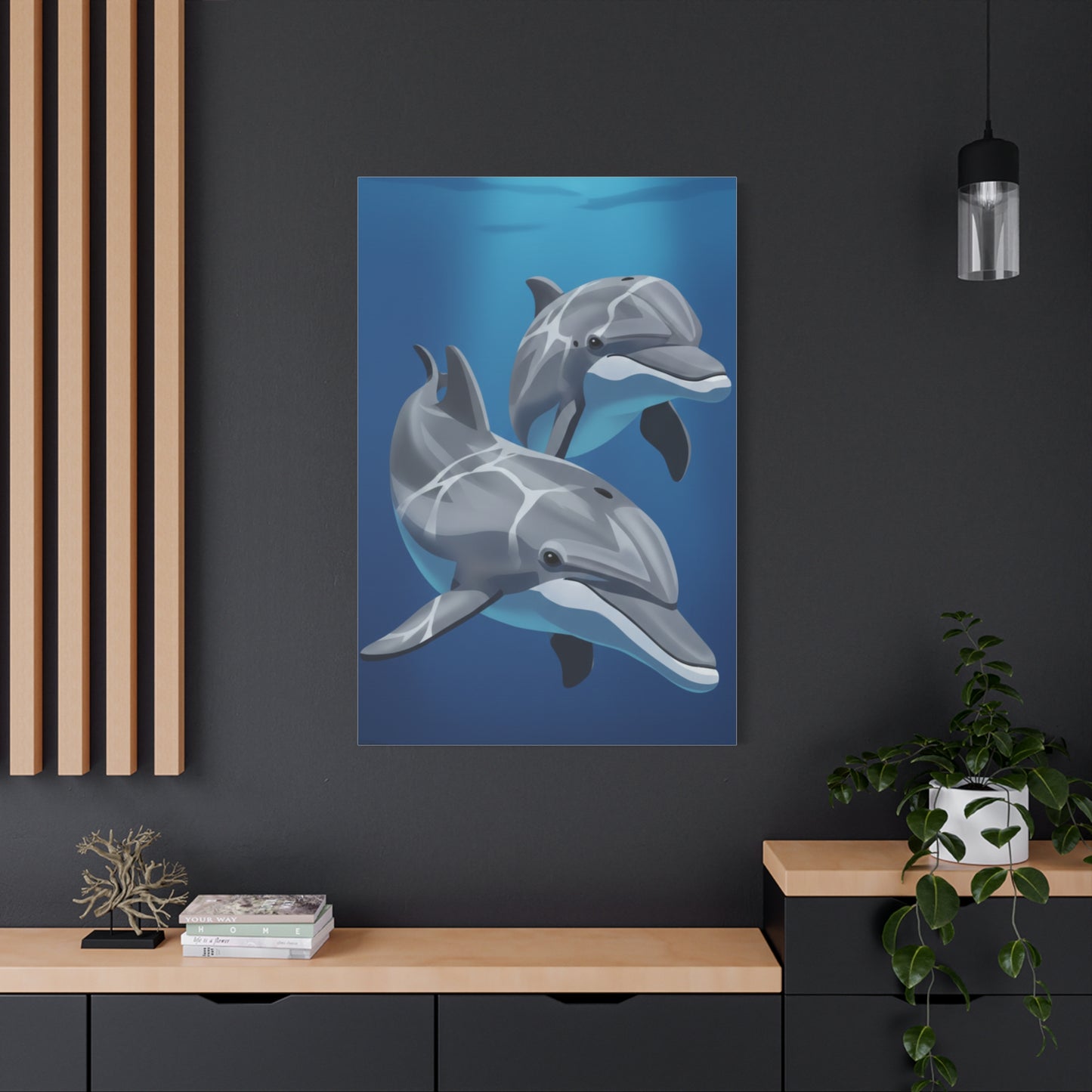 Classic dolphin Matte Canvas, Stretched, 1.25"