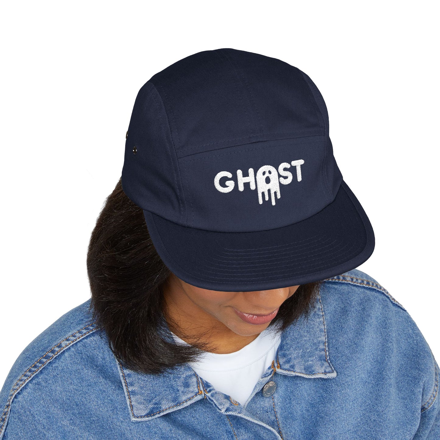 Ghost Embroidered 5 Panel Cap - Urban Style Hat for Trendsetters