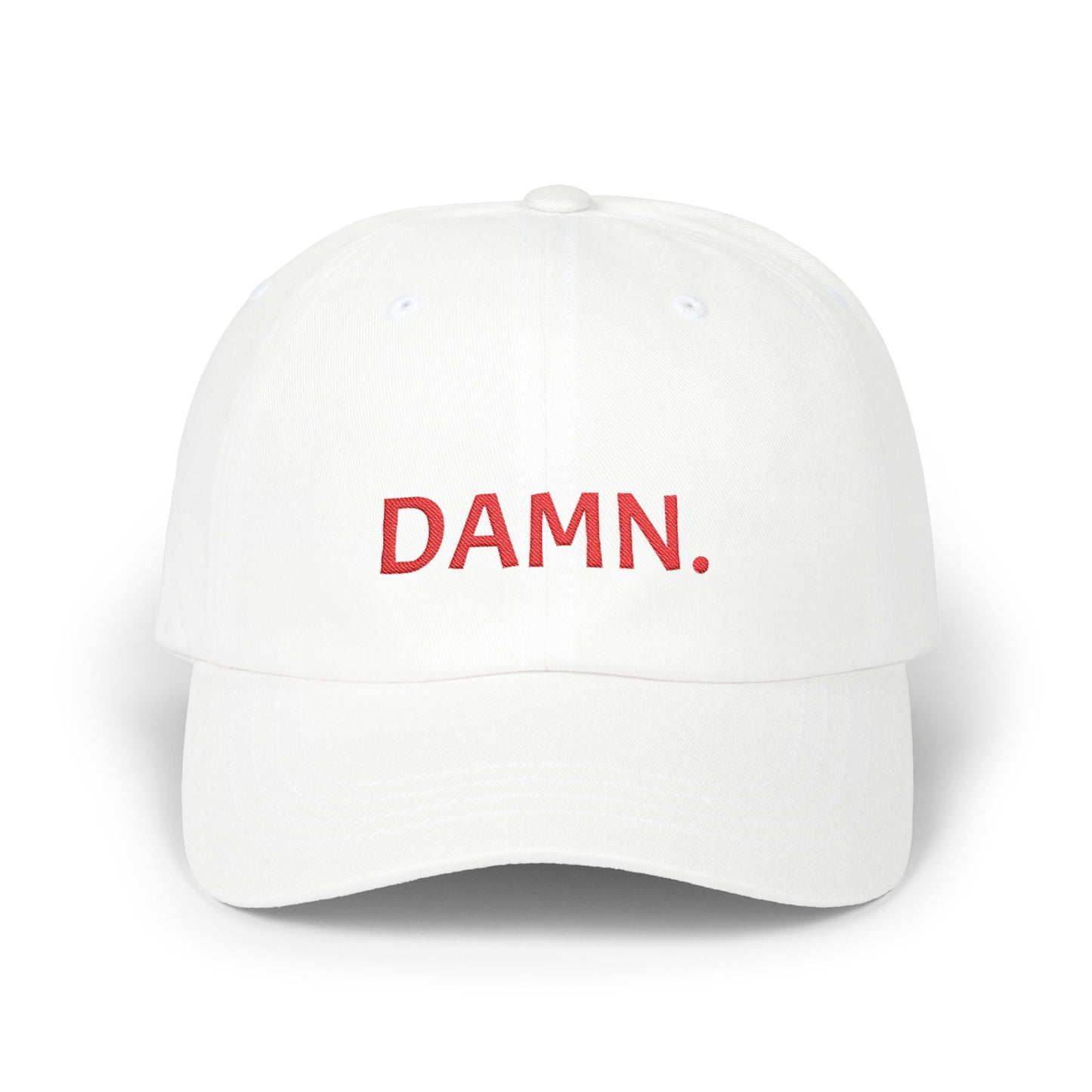 Damn Classic Dad Cap - Trendy White Baseball Hat for Casual Style