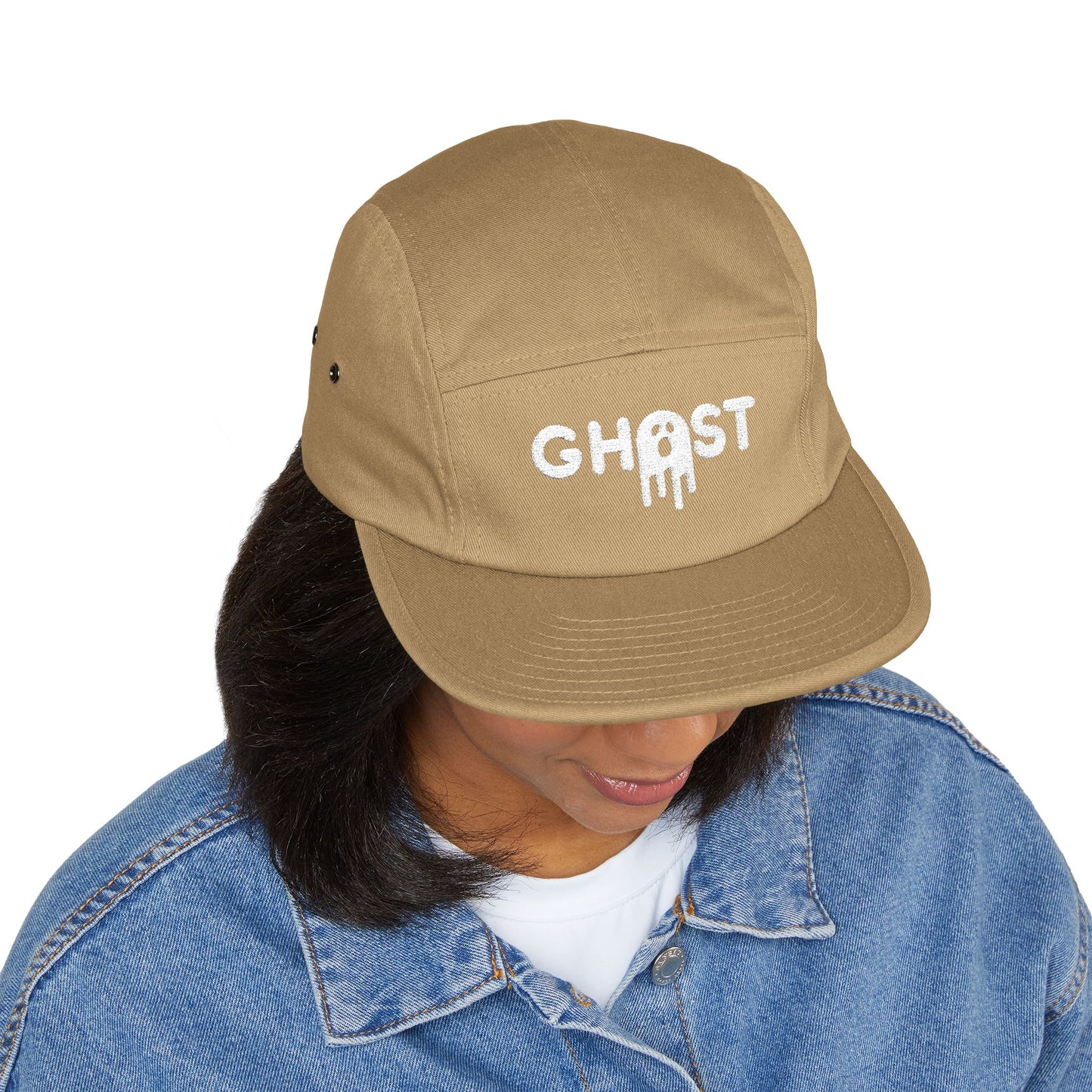 Ghost Embroidered 5 Panel Cap - Urban Style Hat for Trendsetters