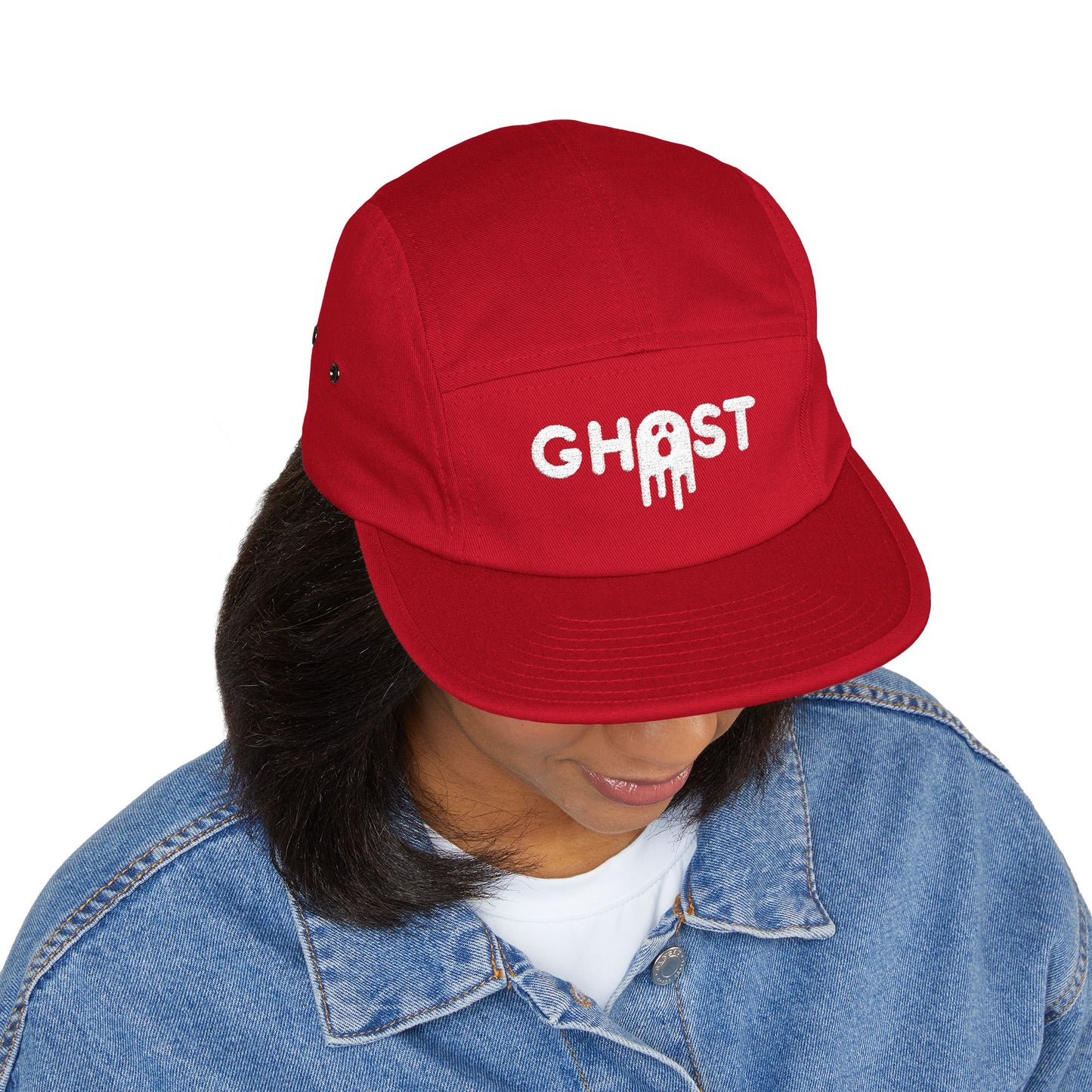 Ghost Embroidered 5 Panel Cap - Urban Style Hat for Trendsetters