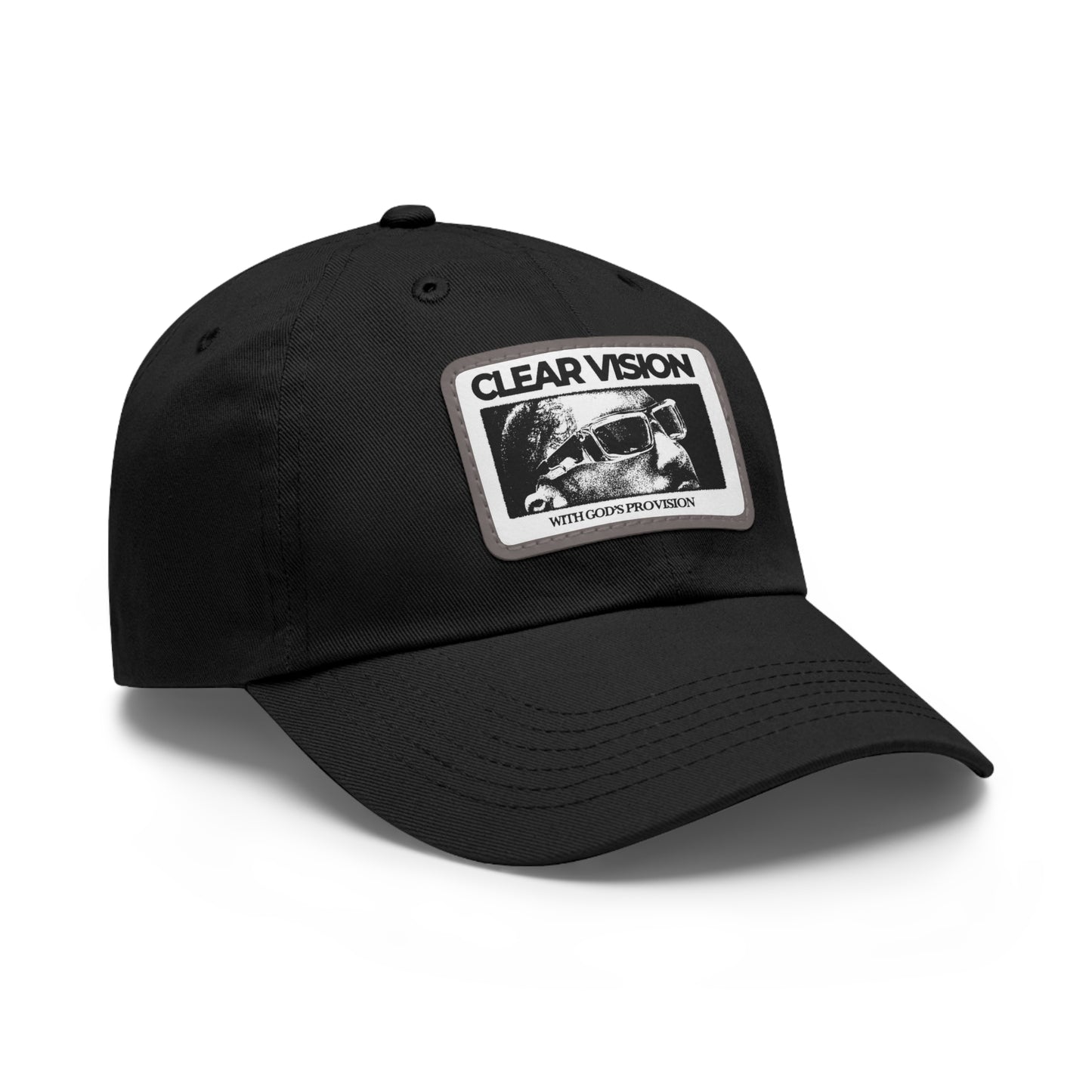 Stylish Dad Hat with Leather Patch - Clear Vision