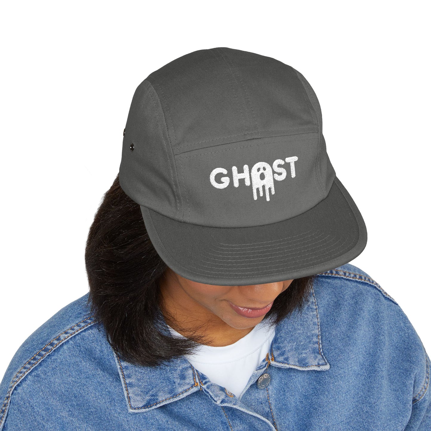 Ghost Embroidered 5 Panel Cap - Urban Style Hat for Trendsetters