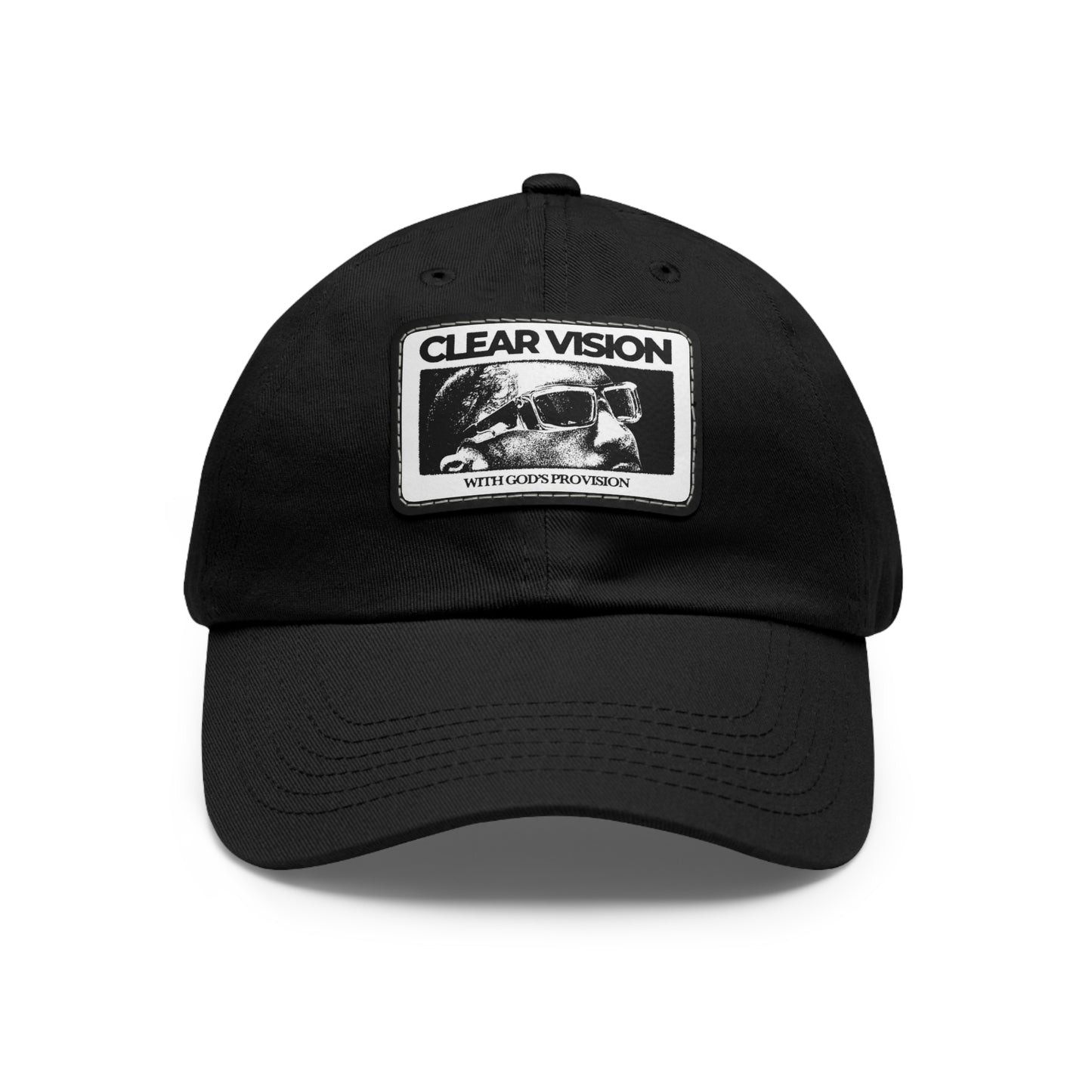 Stylish Dad Hat with Leather Patch - Clear Vision