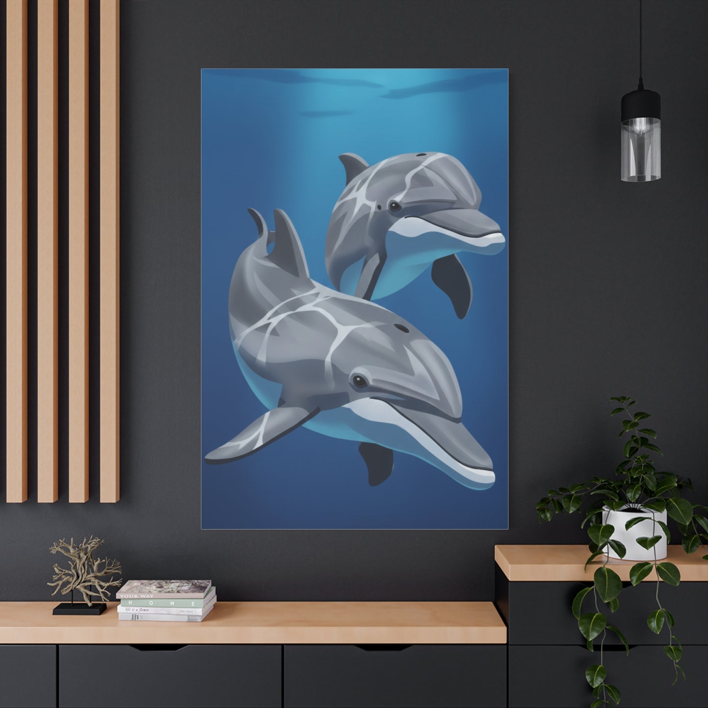 Classic dolphin Matte Canvas, Stretched, 1.25"