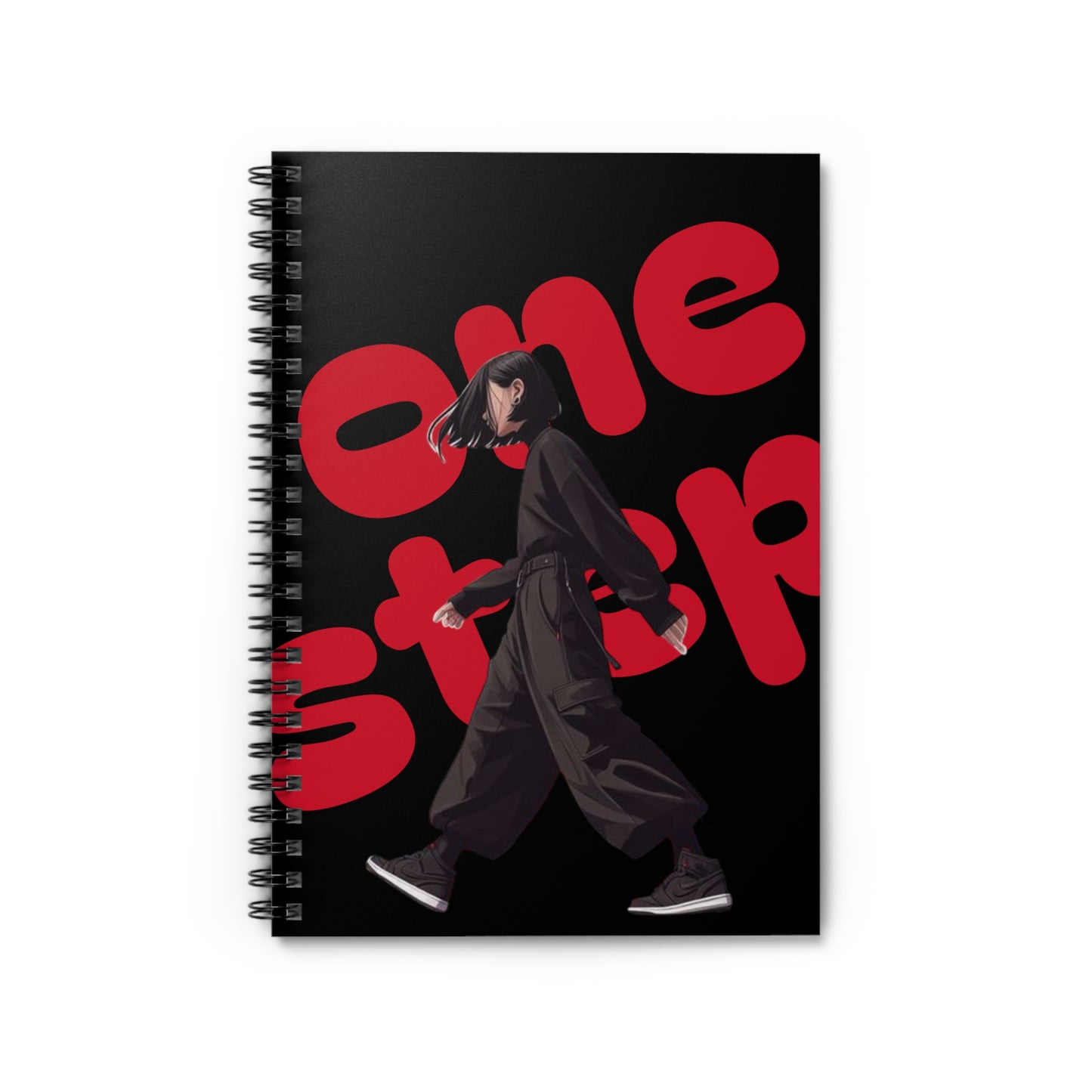 One Step Spiral Notebook - Stylish Ruled Lines for Creative Minds