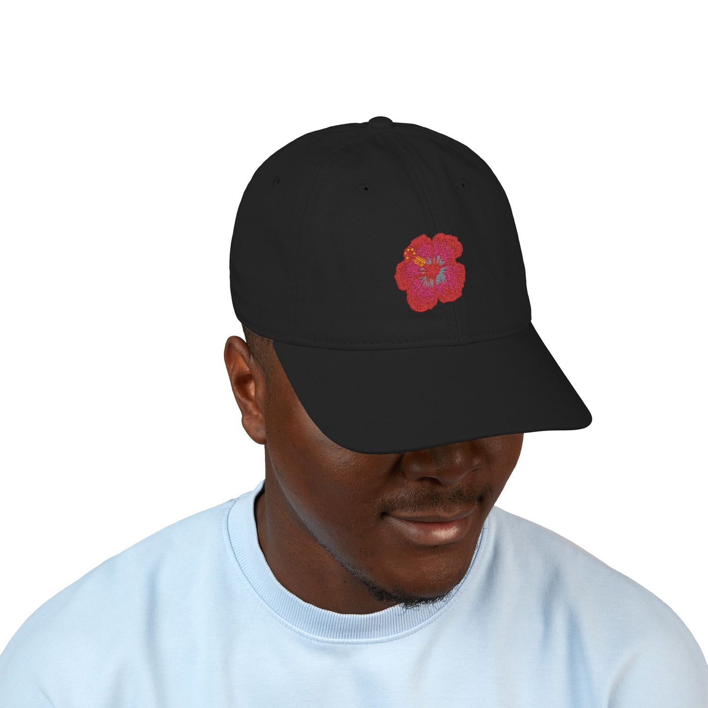 Embroidered Floral Organic Baseball Cap