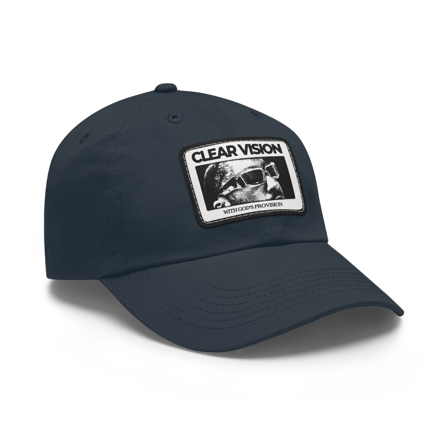 Stylish Dad Hat with Leather Patch - Clear Vision