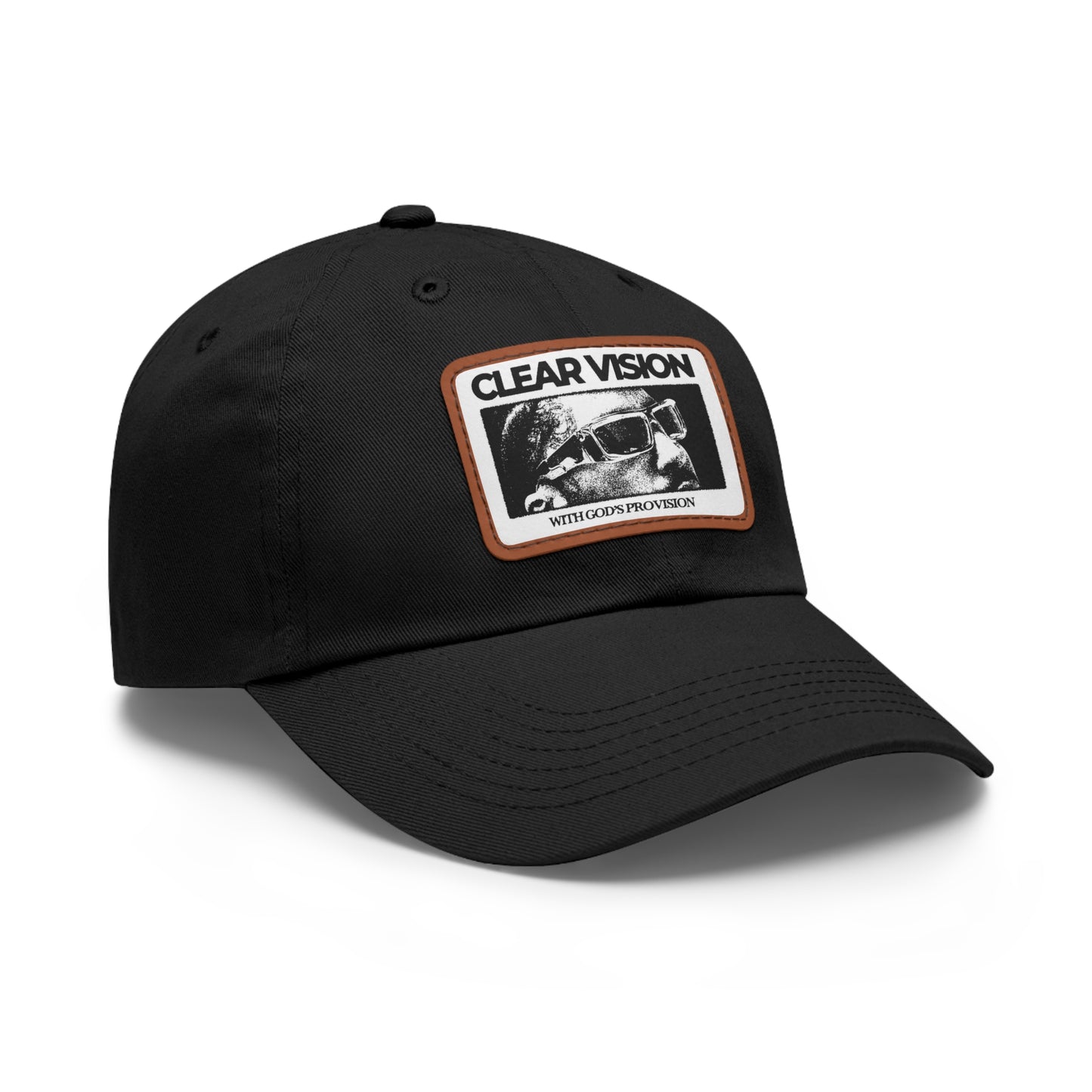 Stylish Dad Hat with Leather Patch - Clear Vision
