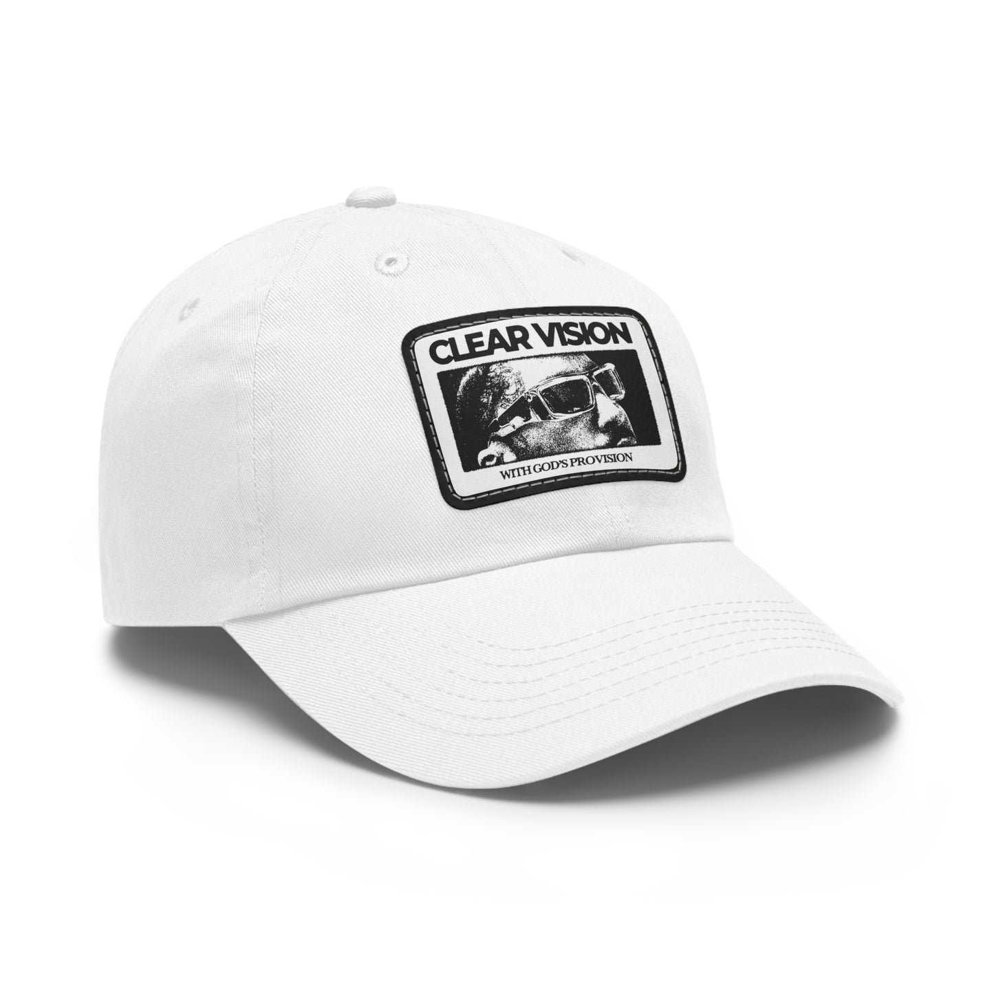 Stylish Dad Hat with Leather Patch - Clear Vision