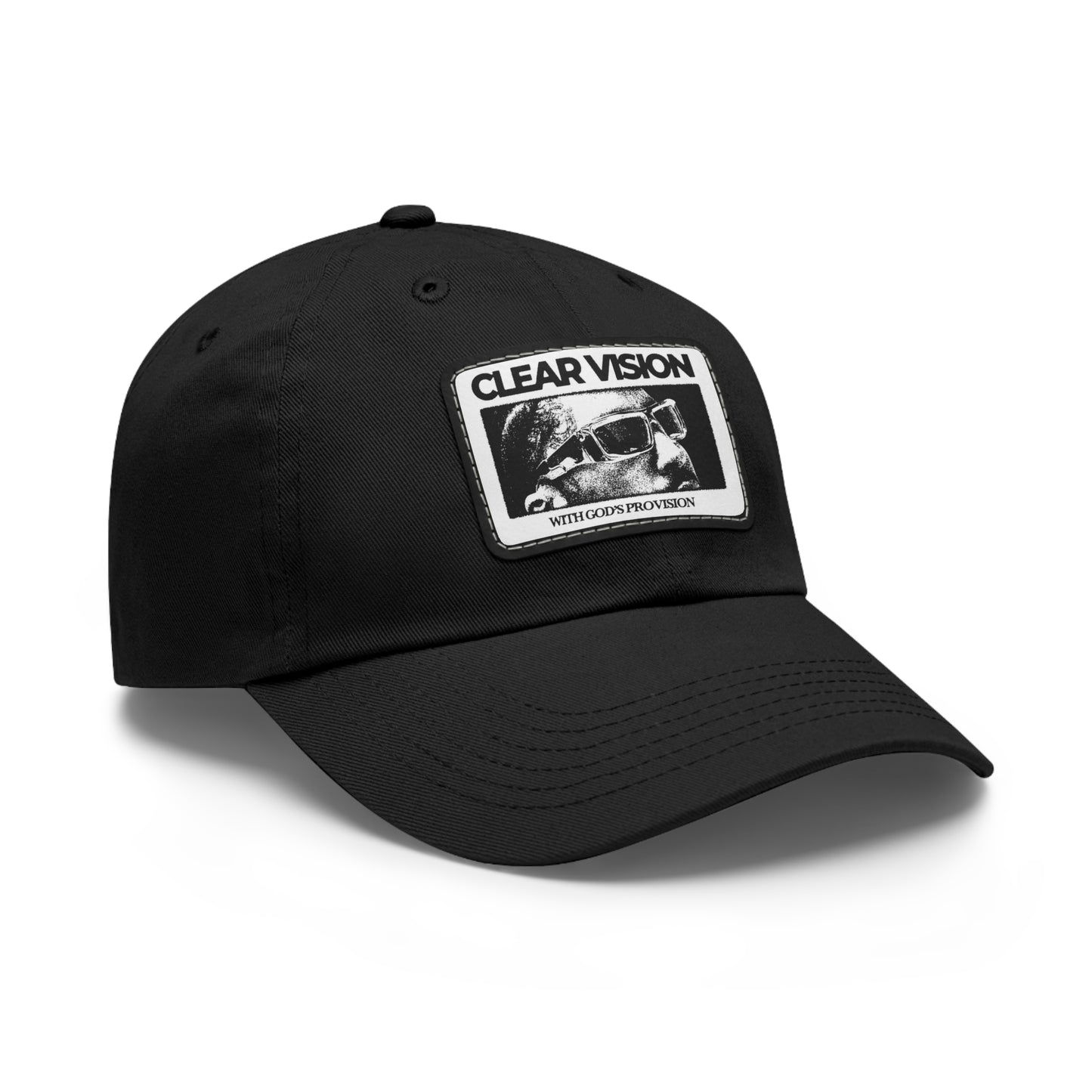 Stylish Dad Hat with Leather Patch - Clear Vision