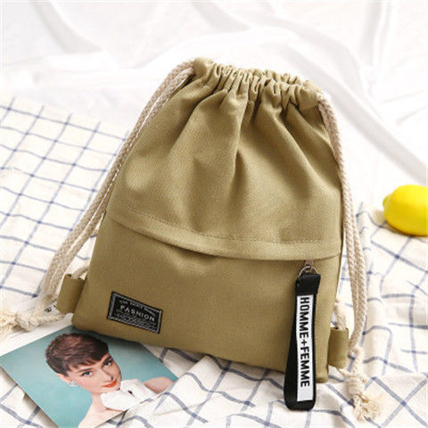 Canvas Simplicity Pocket Canvas Drawstring Backpack