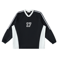 Color-Block V-Neck Long-Sleeve T-Shirt