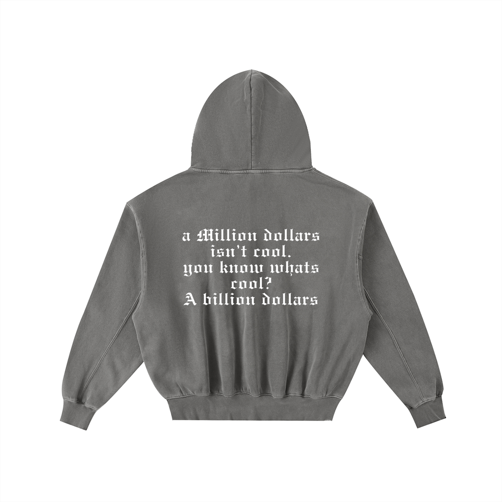 Frayed Enzyme Washed Fleece Hoodie