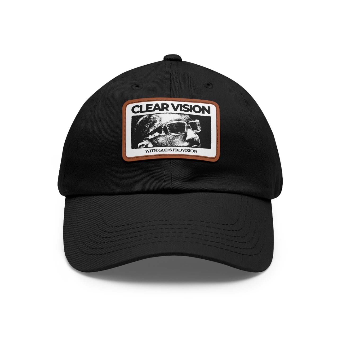 Stylish Dad Hat with Leather Patch - Clear Vision