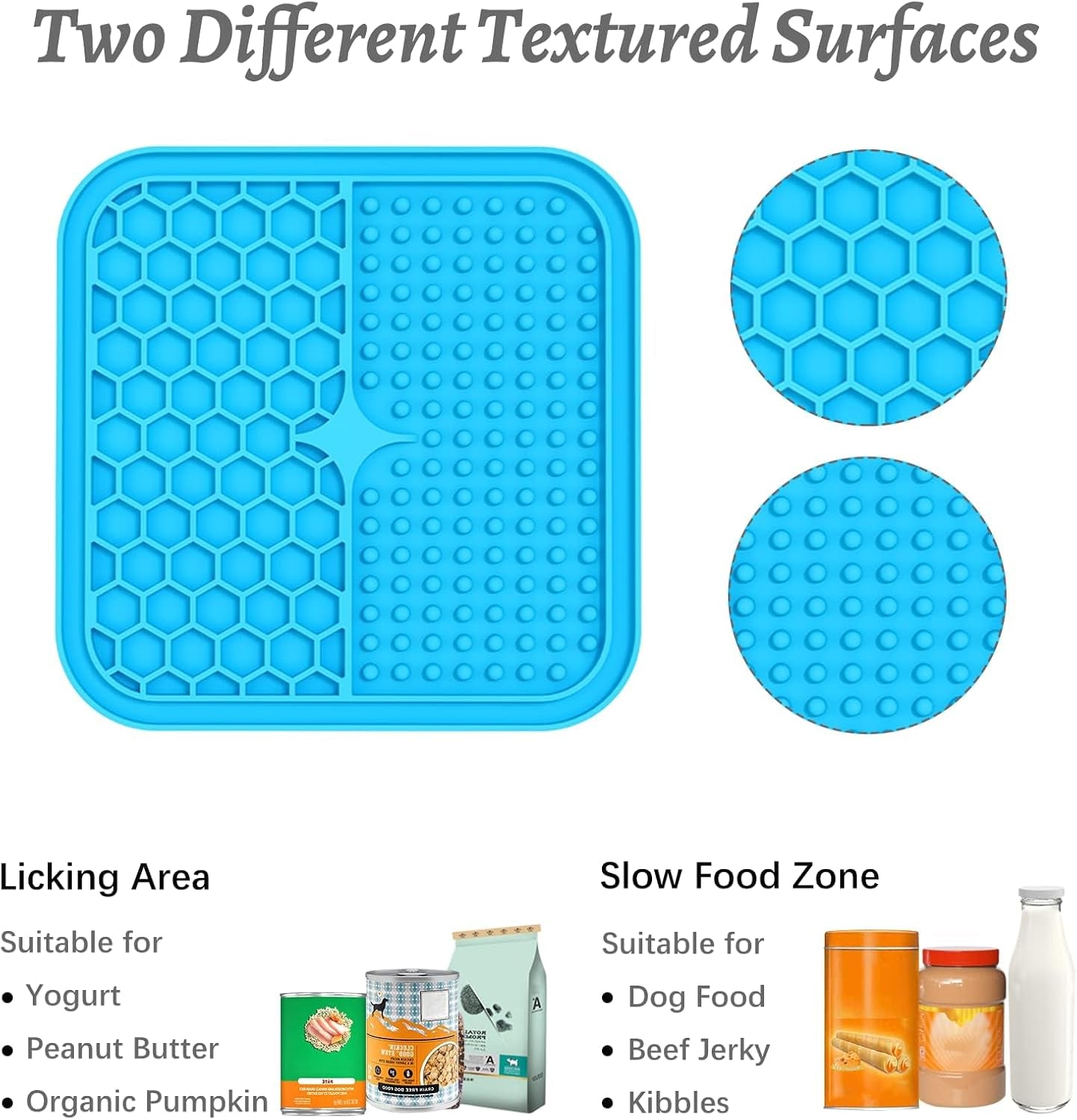 2PCS Small Lick Mat for Dogs and Cats, Licking Mats for Dog Anxiety Relief, Cat Peanut Butter Lick Pad for Boredom Reducer, Dog Treat Mat Perfect for Bathing Grooming Blue&Green