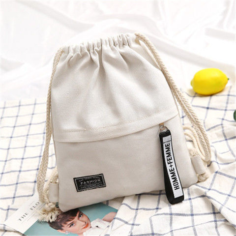Canvas Simplicity Pocket Canvas Drawstring Backpack