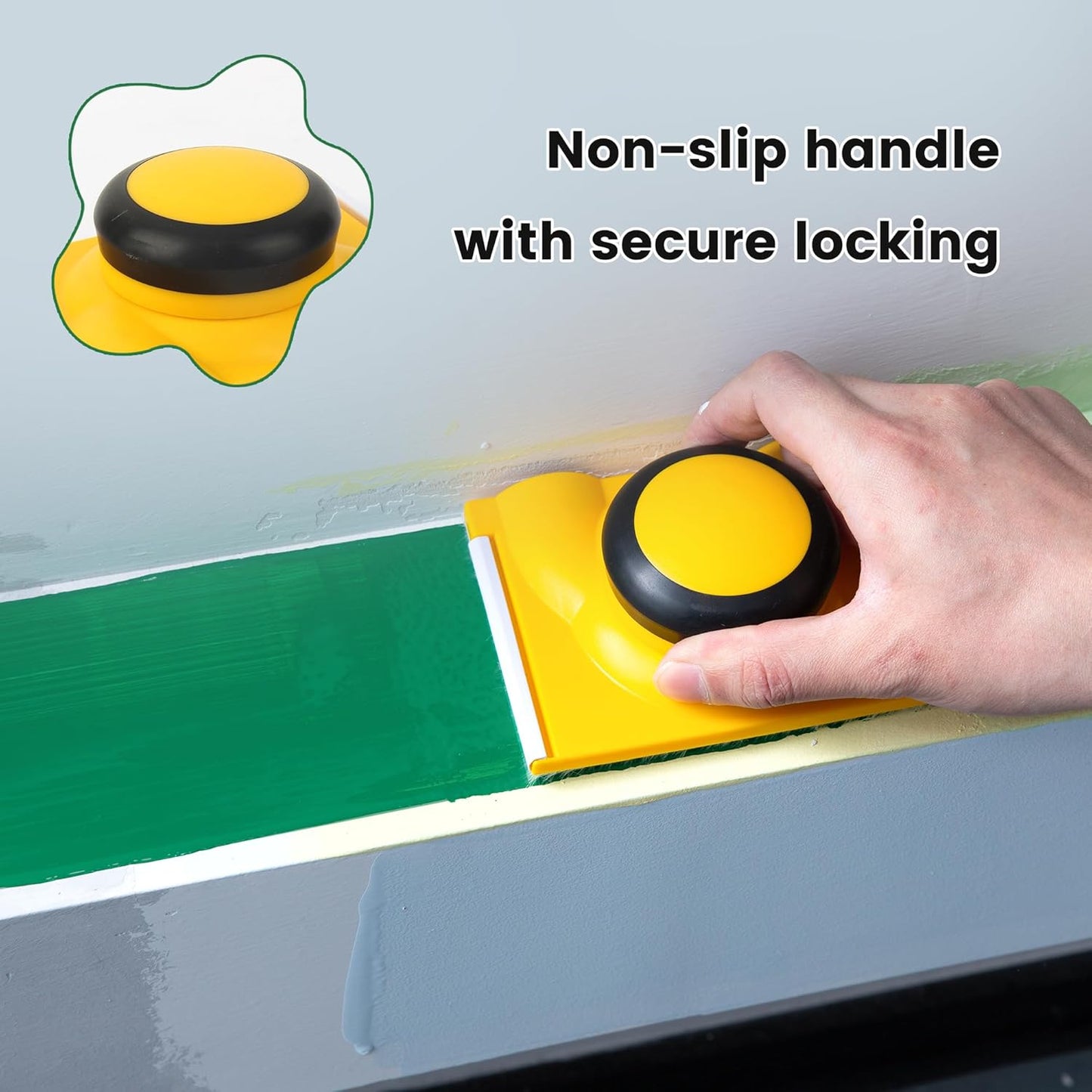 Paint Edger with 5Pcs Replace Pads, Paint Pad, Edge Painting Tool for Wall Paint Pad Applicator for Ceilings Corner Edges Painter Trim Painting Supplies Trimmer