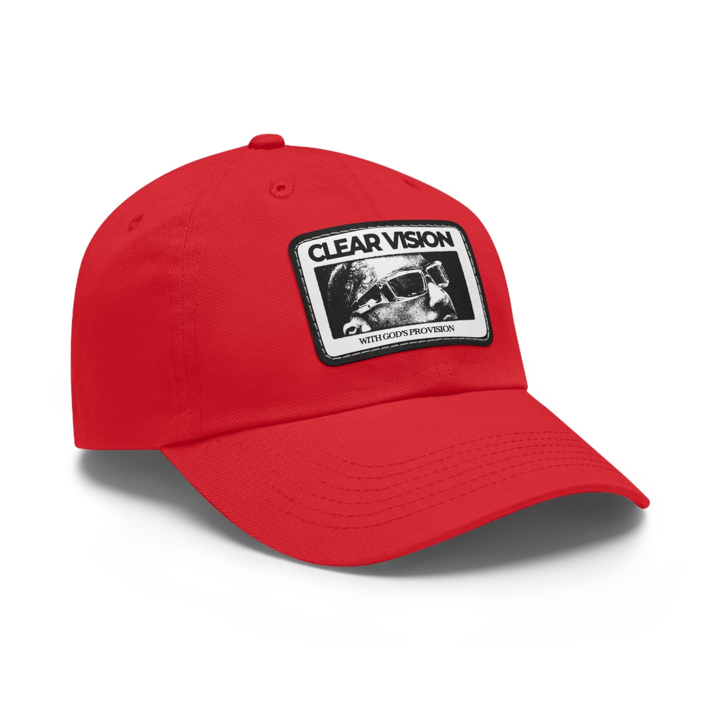 Stylish Dad Hat with Leather Patch - Clear Vision