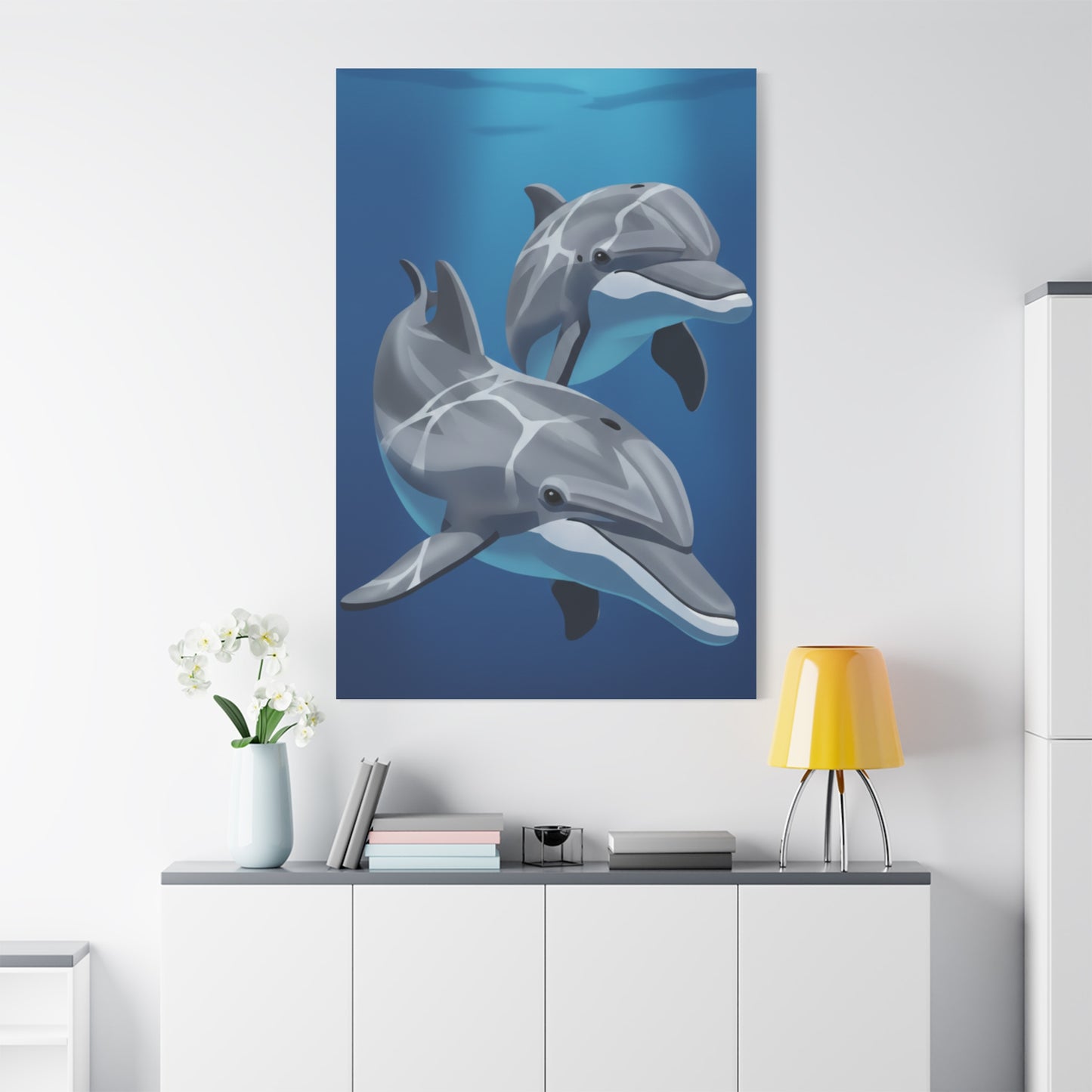 Classic dolphin Matte Canvas, Stretched, 1.25"