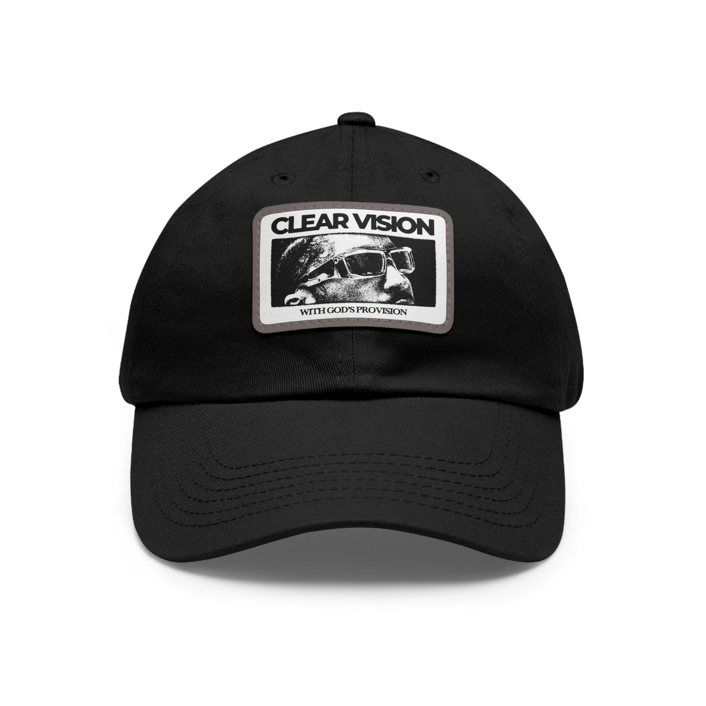 Stylish Dad Hat with Leather Patch - Clear Vision