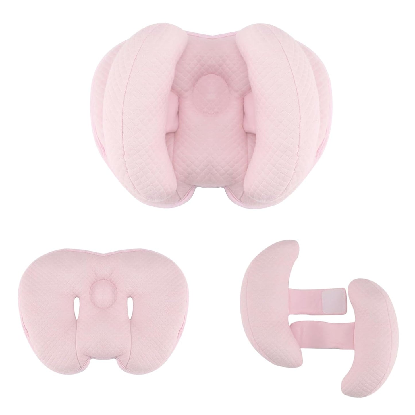 2 in 1 Baby Support Pillow, Adjustable Banana Shape Baby Neck Head Travel Pillow Stroller Insert Cushion for Kids, Toddler, Gray