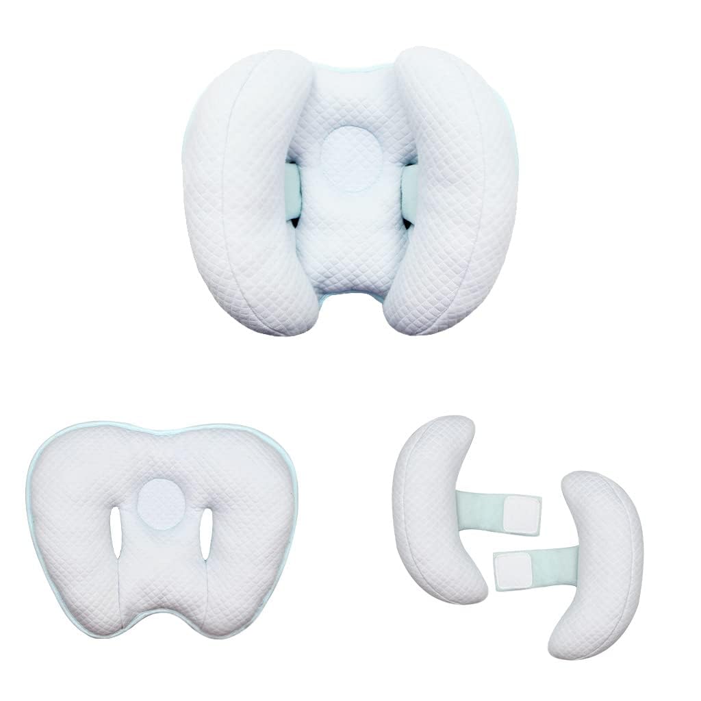 2 in 1 Baby Support Pillow, Adjustable Banana Shape Baby Neck Head Travel Pillow Stroller Insert Cushion for Kids, Toddler, Gray