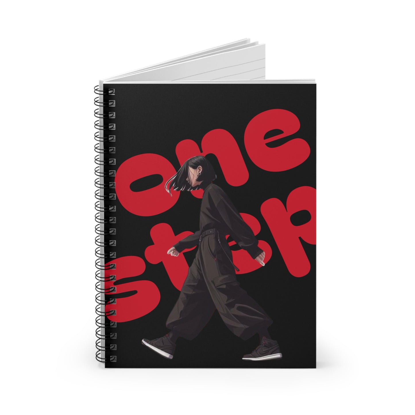 One Step Spiral Notebook - Stylish Ruled Lines for Creative Minds