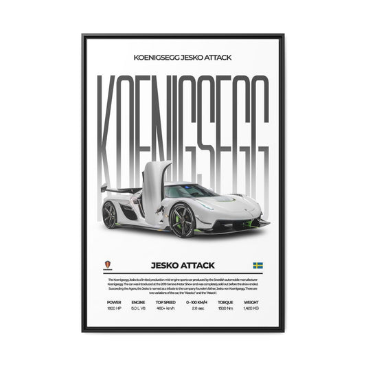 Super car Matte Canvas, Framed (Multi-color)