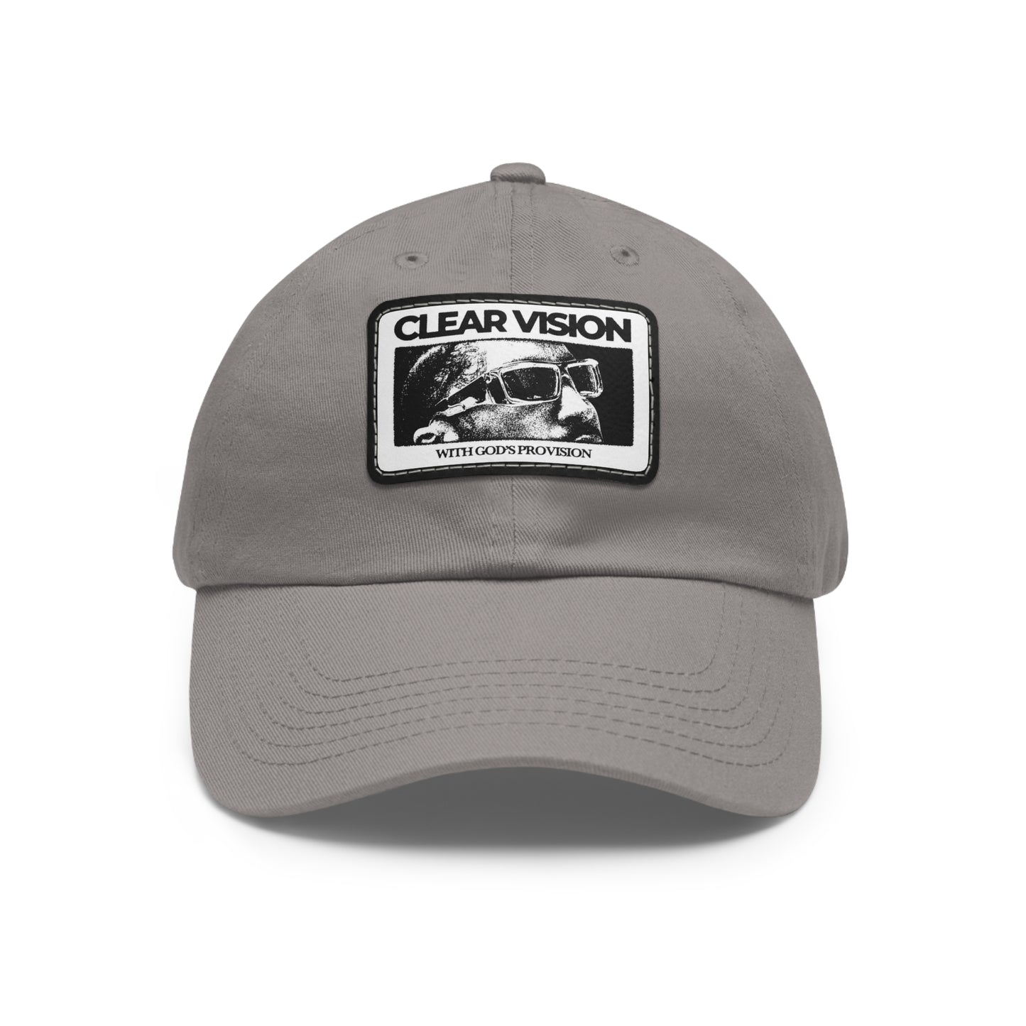 Stylish Dad Hat with Leather Patch - Clear Vision
