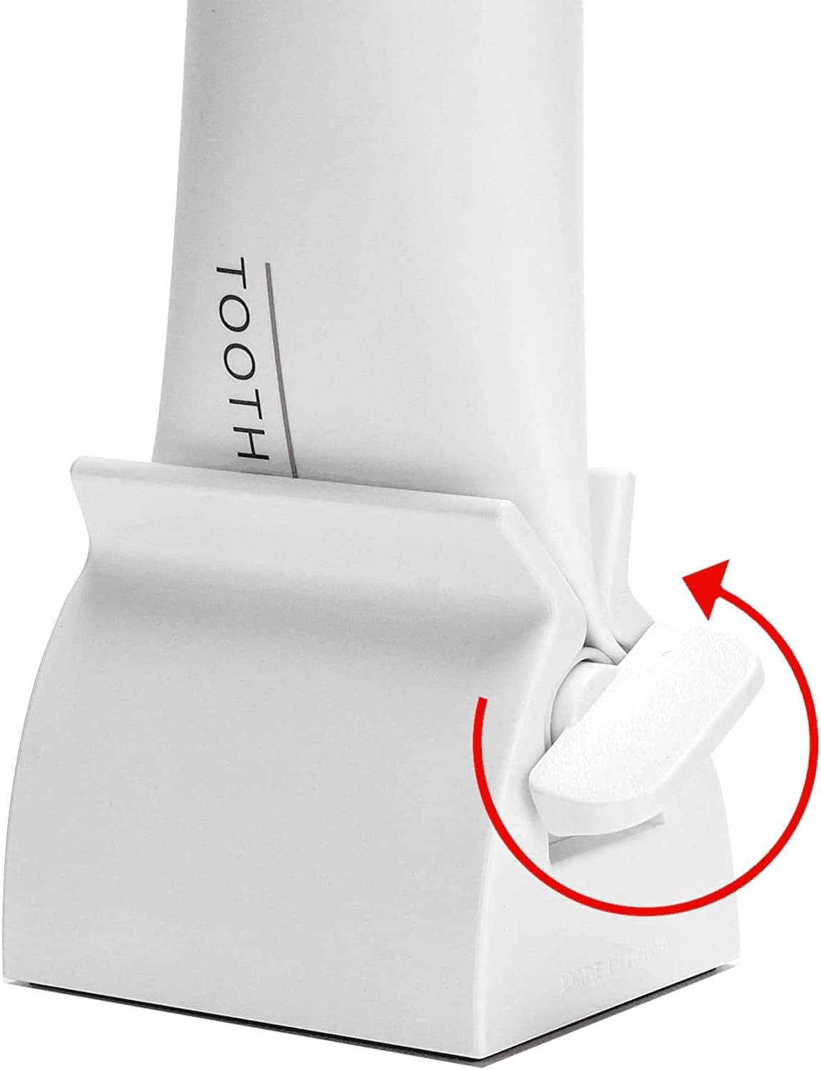 2Pcs-Rolling Tube Toothpaste Squeezer Toothpaste Seat Holder Stand for Bathroom Accessories （White）