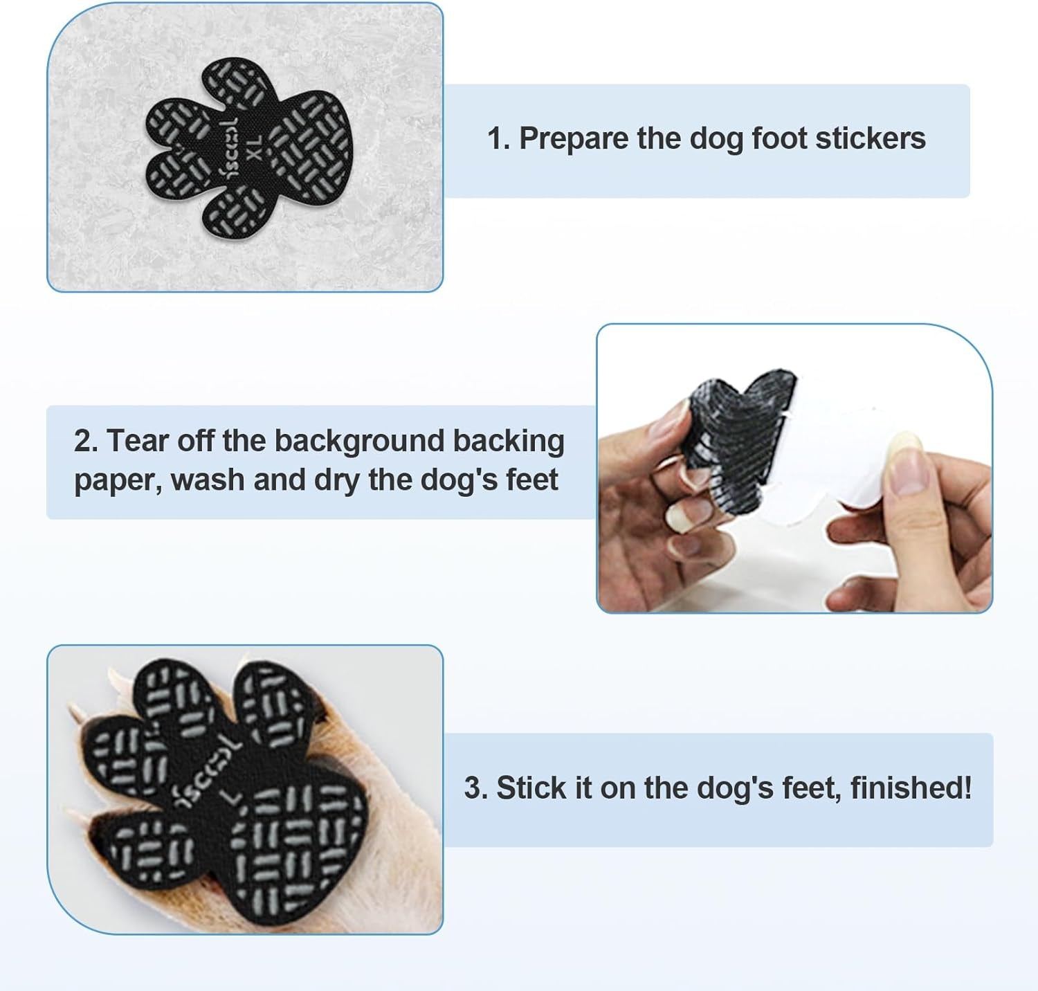 Paw Protection Anti-Slip Handle Prevents Your Dog from Slipping on Hardwood Floors,Perfect for Hot Roads,Disposable Self Adhesive Dog Shoes Boots Socks Replacement 12Pcs (S)