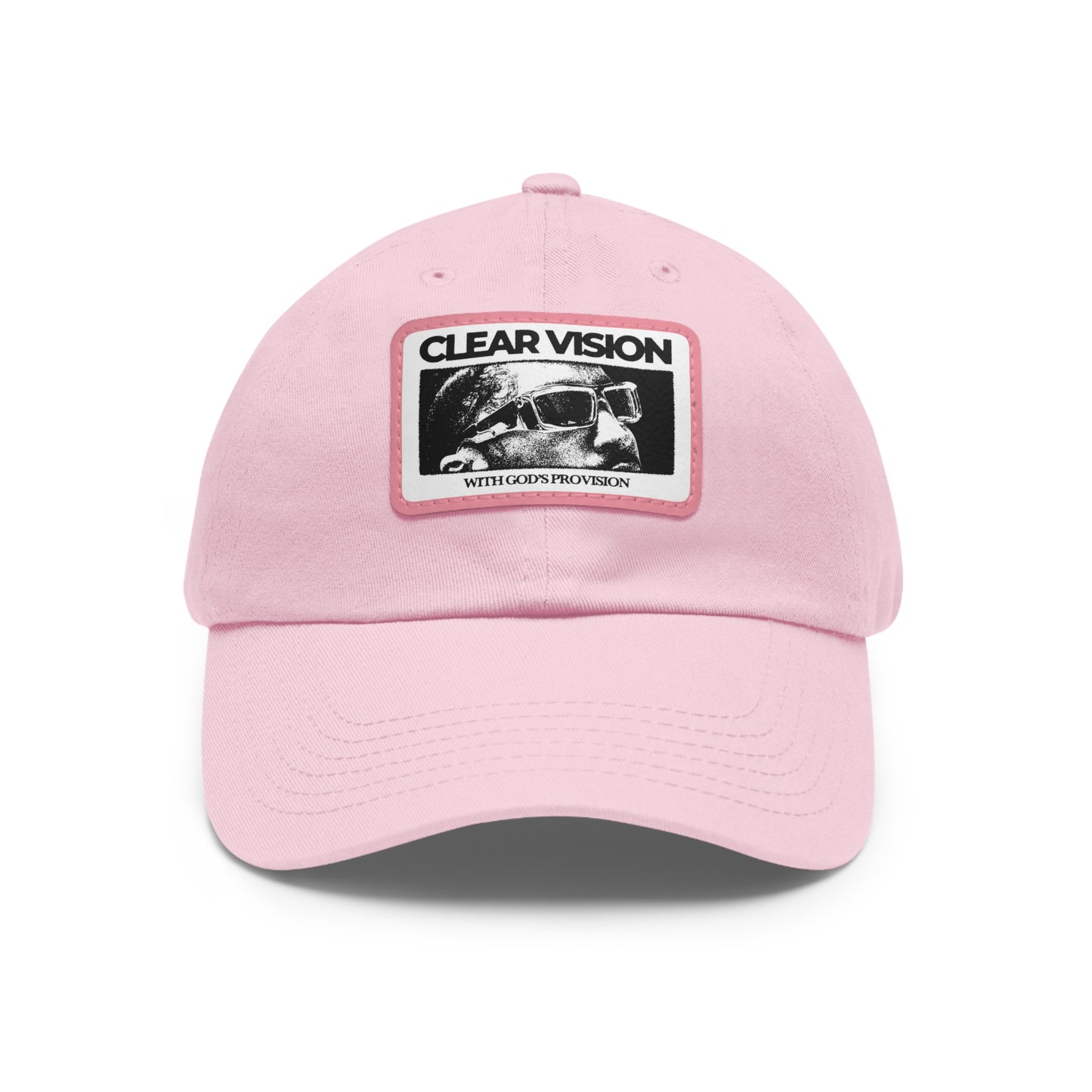 Stylish Dad Hat with Leather Patch - Clear Vision