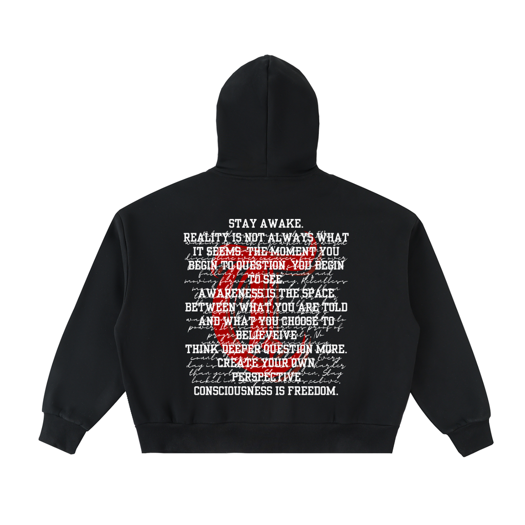 Fleeced Full-Zip Boxy Hoodie