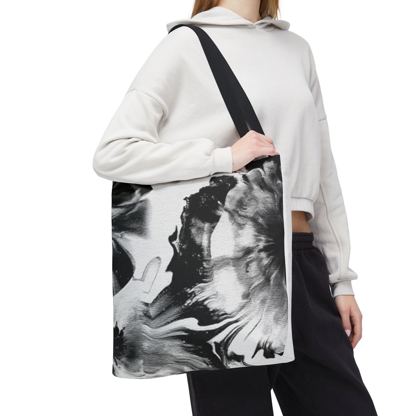 Abstract Floral Tote Bag - Stylish All-Over Print for Everyday Use