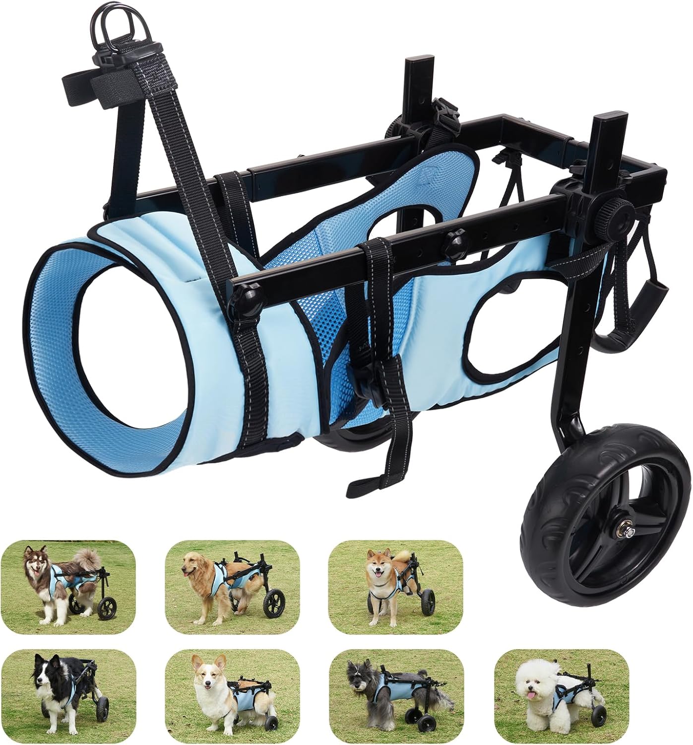 Dog Wheelchair for Back Legs, Dog Wheelchair Cart, Doggy/Cat Wheelchairs with Disabled Hind Legs Walking, Mobility Aids for Small Pets Hind Limbs, Dogs Carts with Wheels, Light Weight,S
