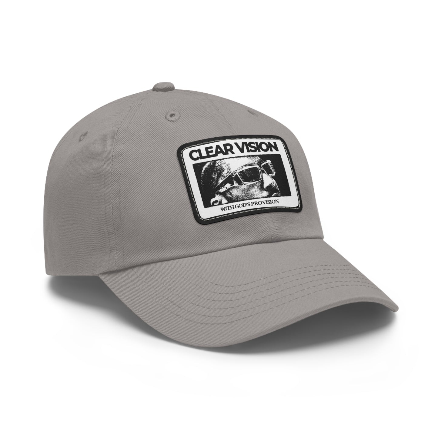 Stylish Dad Hat with Leather Patch - Clear Vision