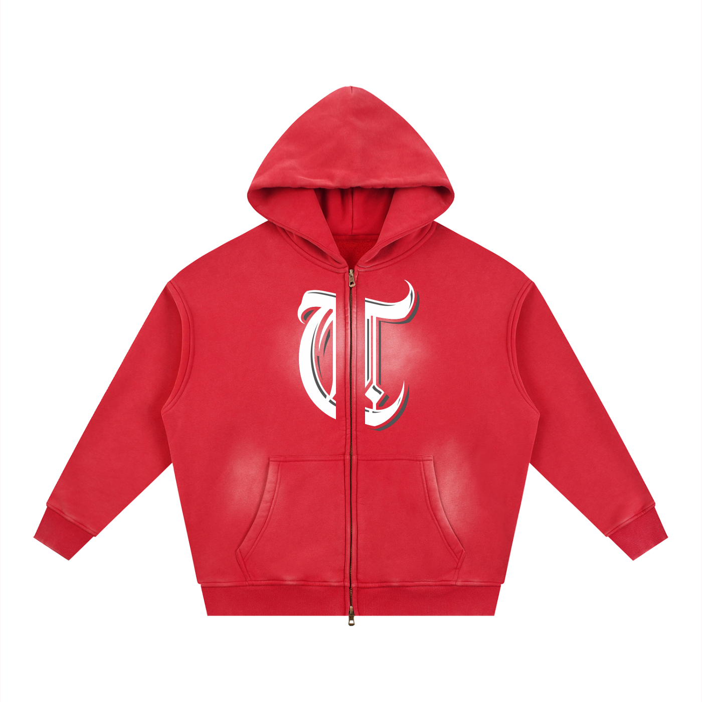 Sunfade Two-way Zipper Boxy Fleece Hoodie