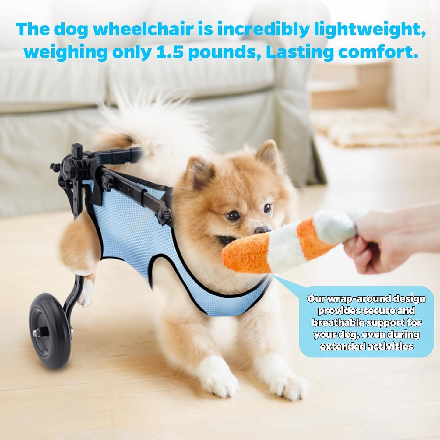 Dog Wheelchair for Back Legs, Dog Wheelchair Cart, Doggy/Cat Wheelchairs with Disabled Hind Legs Walking, Mobility Aids for Small Pets Hind Limbs, Dogs Carts with Wheels, Light Weight,S