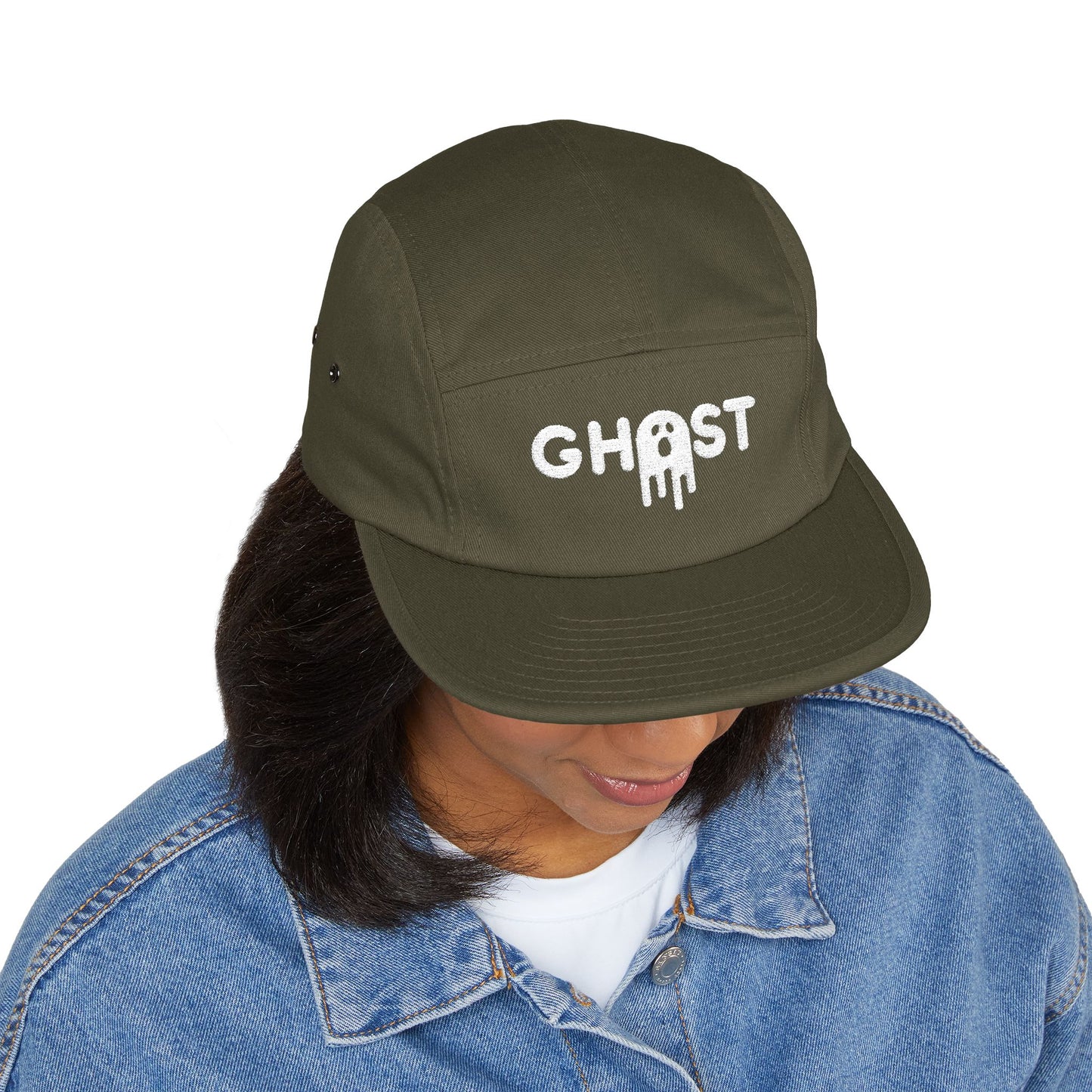 Ghost Embroidered 5 Panel Cap - Urban Style Hat for Trendsetters