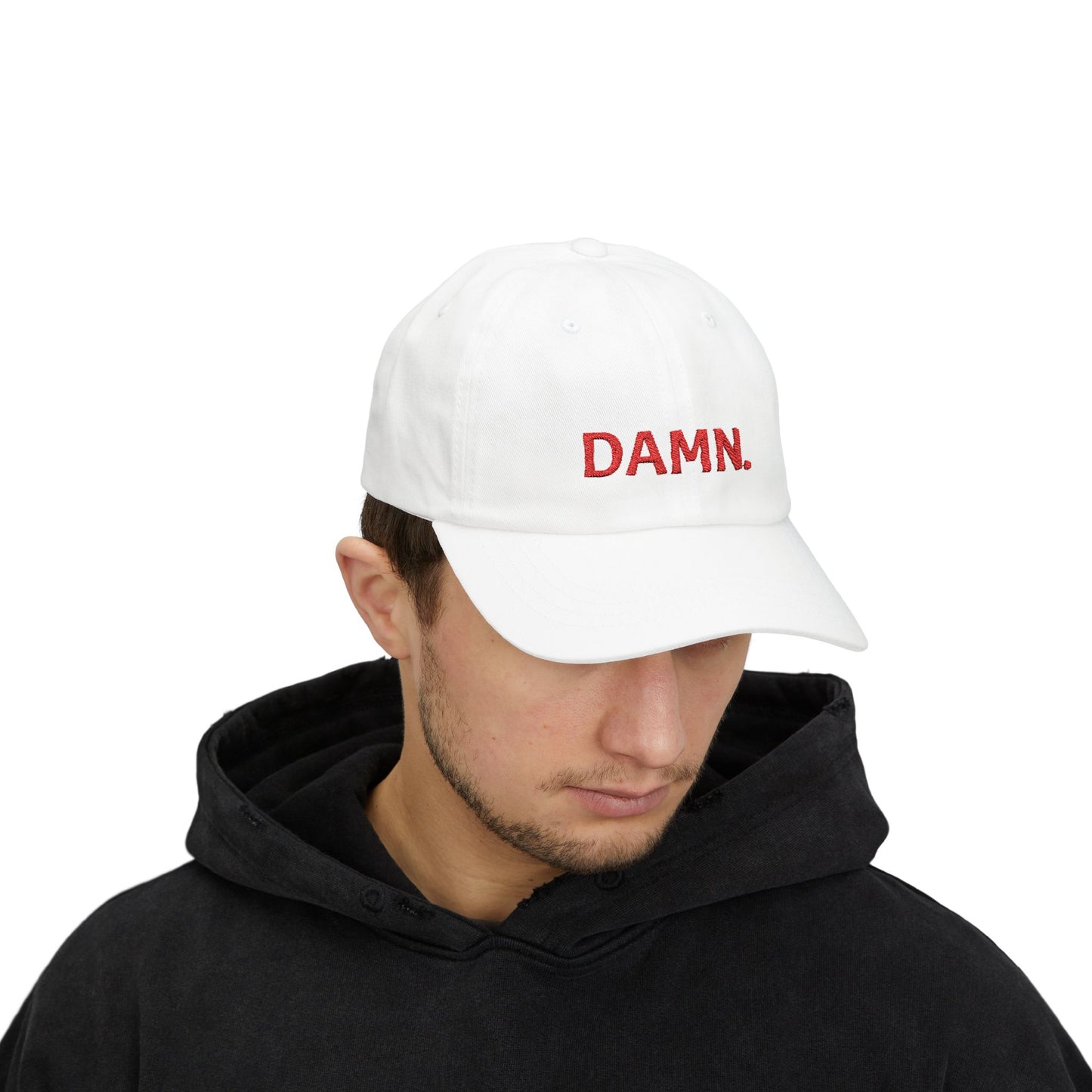 Damn Classic Dad Cap - Trendy White Baseball Hat for Casual Style