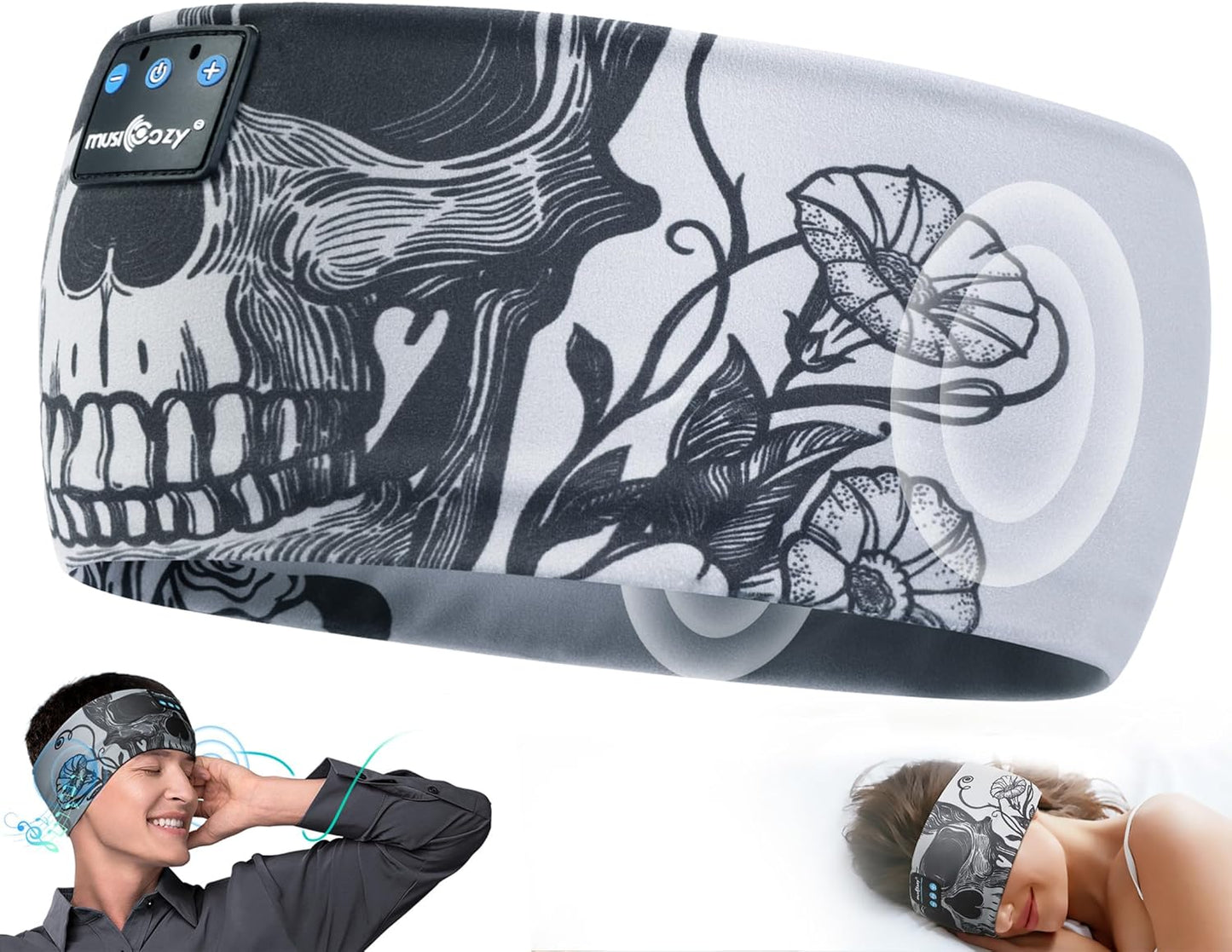 Sleep Headphones Bluetooth 5.4 Headband, Sports Wireless Earphones Sweat Resistant Earbuds Sleeping Headphone with Ultra-Thin HD Stereo Speaker for Workout Running Cool Gadgets Unique Gifts