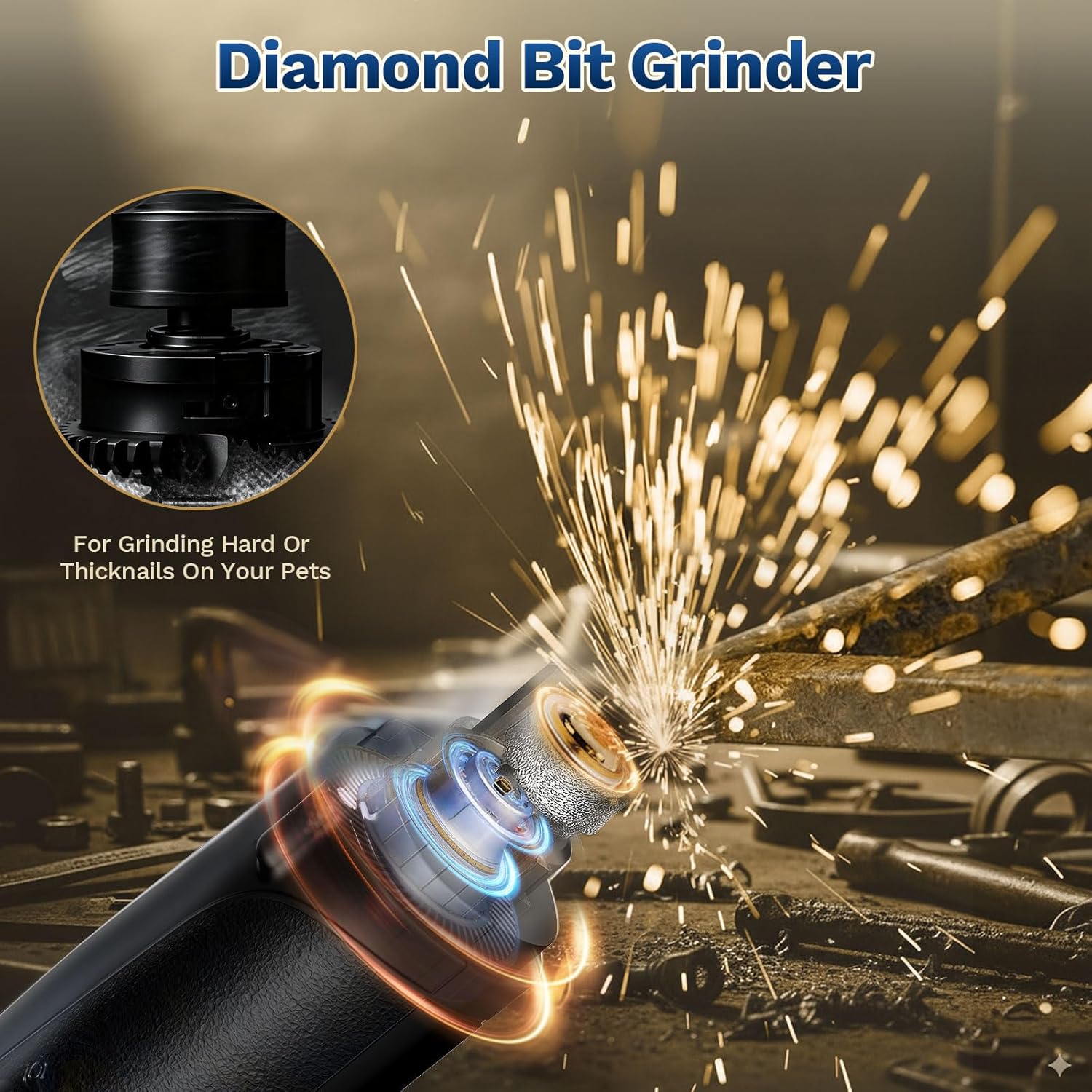 2 in 1 Dog Nail Clippers & Cat Nail Clippers Trimmers for Large Medium Small Dogs Cats Claw Trimmer Quick Sensor and Safety Guard USB Rechargeable Dogs Nail Trimmer with Catcher & 2 LED Lights