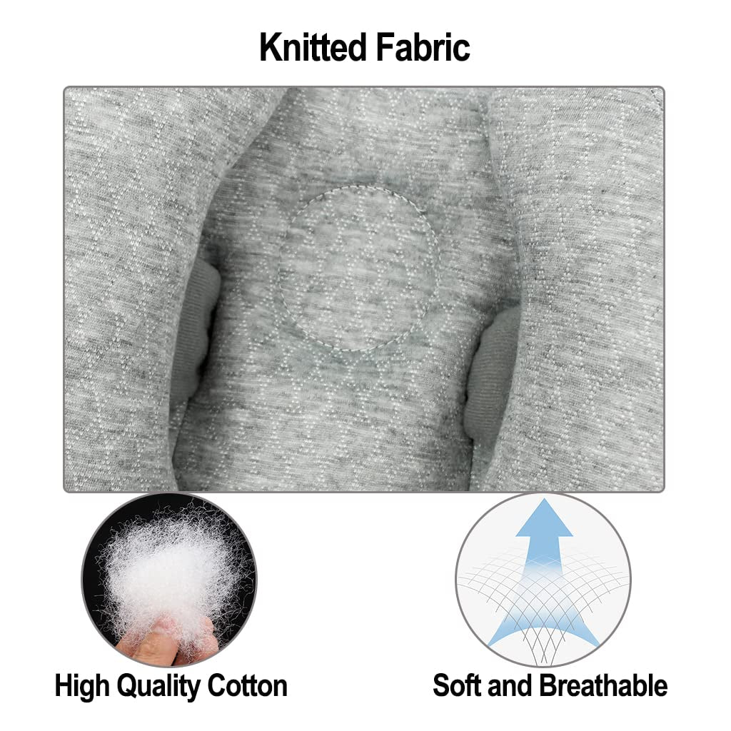 2 in 1 Baby Support Pillow, Adjustable Banana Shape Baby Neck Head Travel Pillow Stroller Insert Cushion for Kids, Toddler, Gray